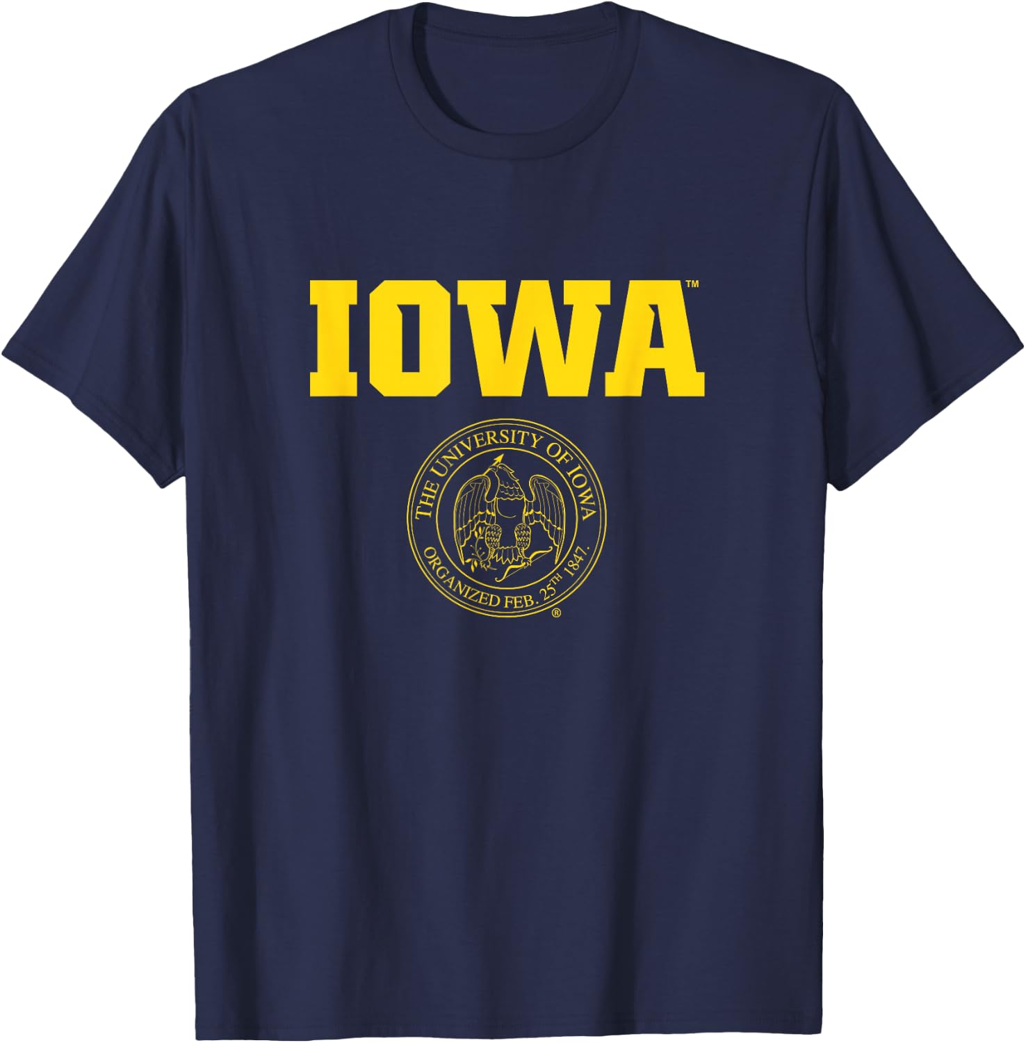 License Champs Iowa Hawkeyes -Adult Black Small T-Shirt - T-Shirt | Navy