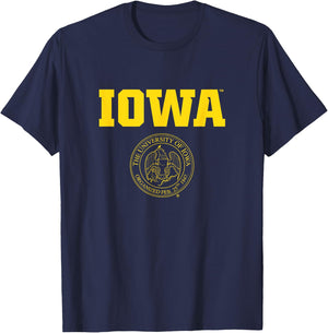 License Champs Iowa Hawkeyes -Adult Black Small T-Shirt - T-Shirt | Navy