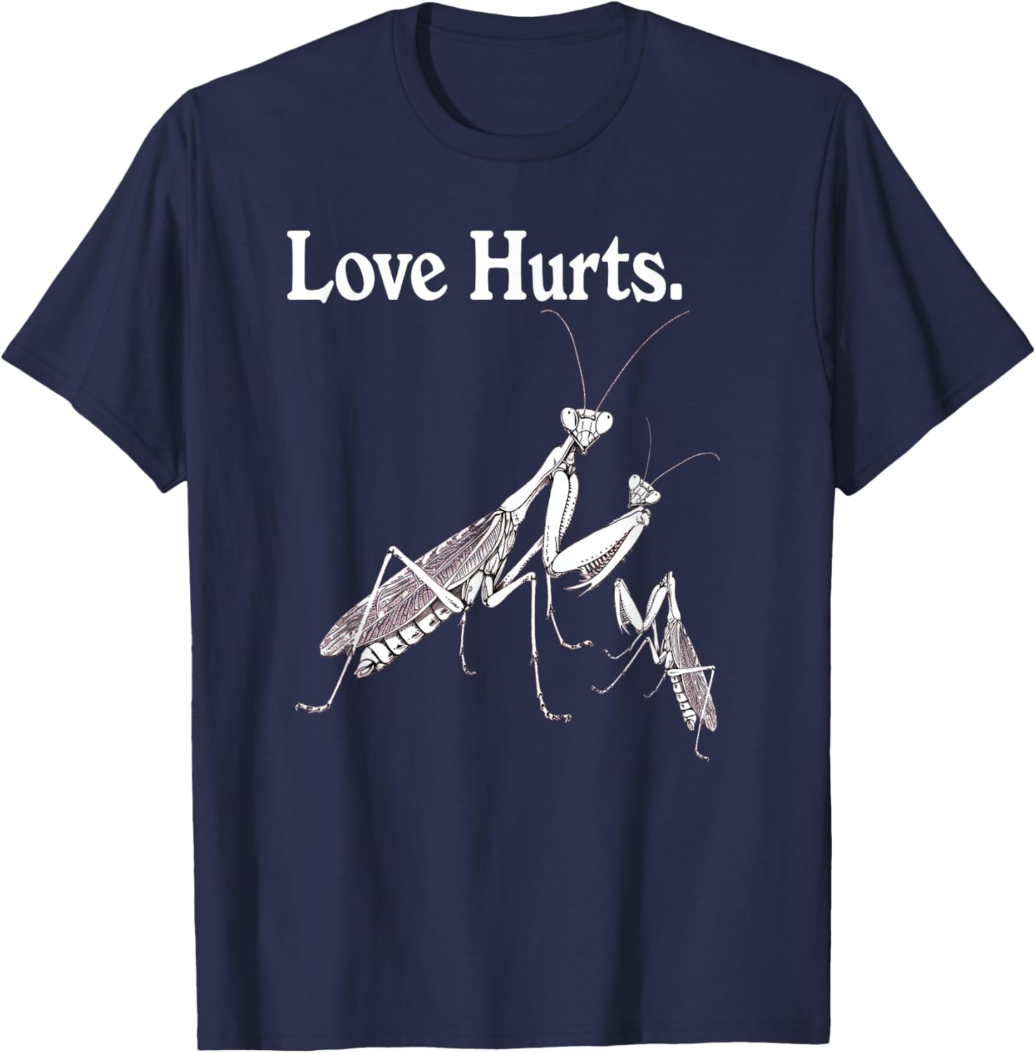 Praying Mantis Family Vintage Love Hurts T-Shirt - T-Shirt | Navy