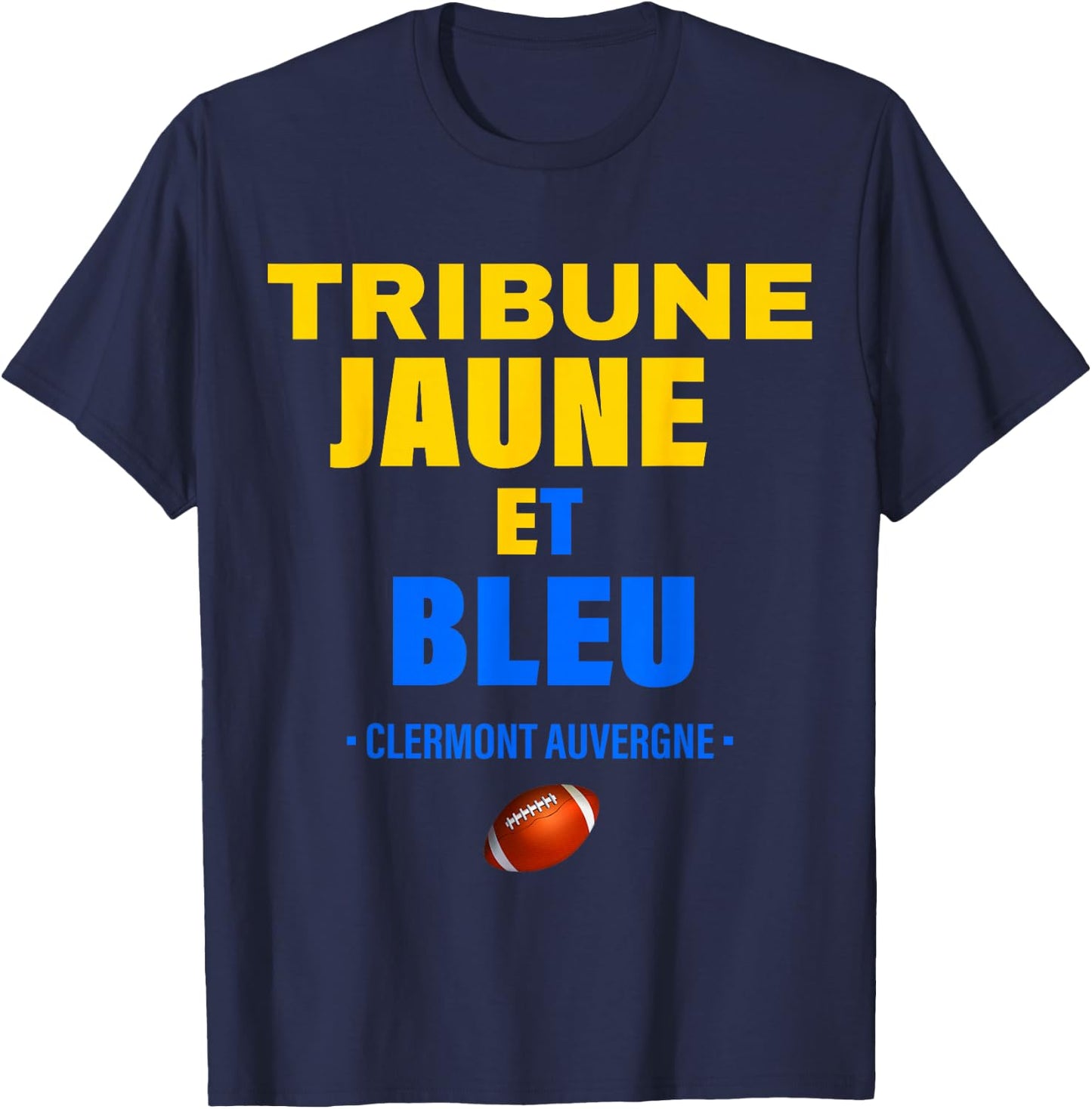 Supporter Rugby Clermont Auvergne Tribune Yellow And Blue , Black, S T-Shirt - T-Shirt | Navy