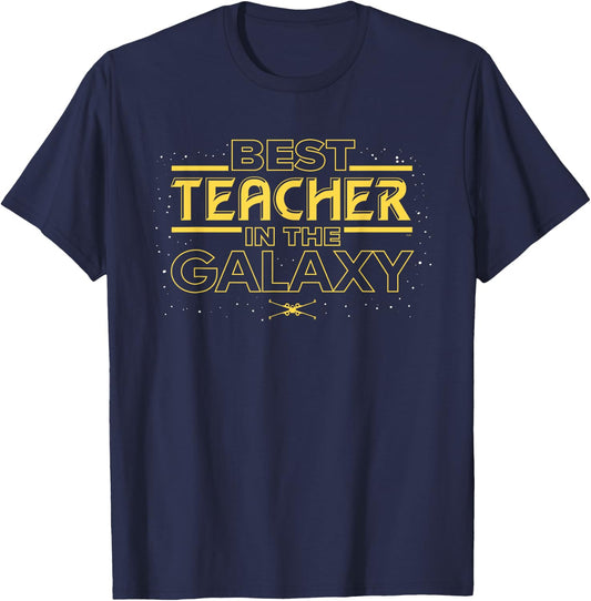 Star Wars Best Teacher in the Galaxy X-Wing Teacher Gift T-Shirt - T-Shirt | Navy