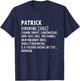 Man Humor Name Custom Patrick Definition , Black, S T-Shirt - T-Shirt | Navy
