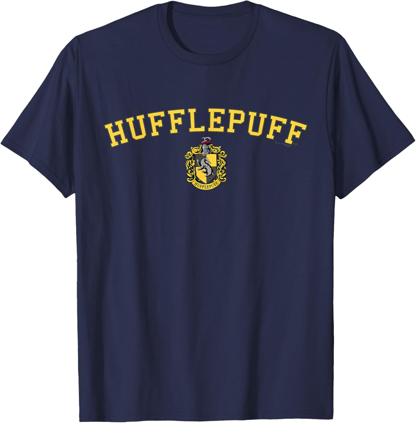 Harry Potter Hufflepuff Arc Small Crest T-Shirt - T-Shirt | Navy