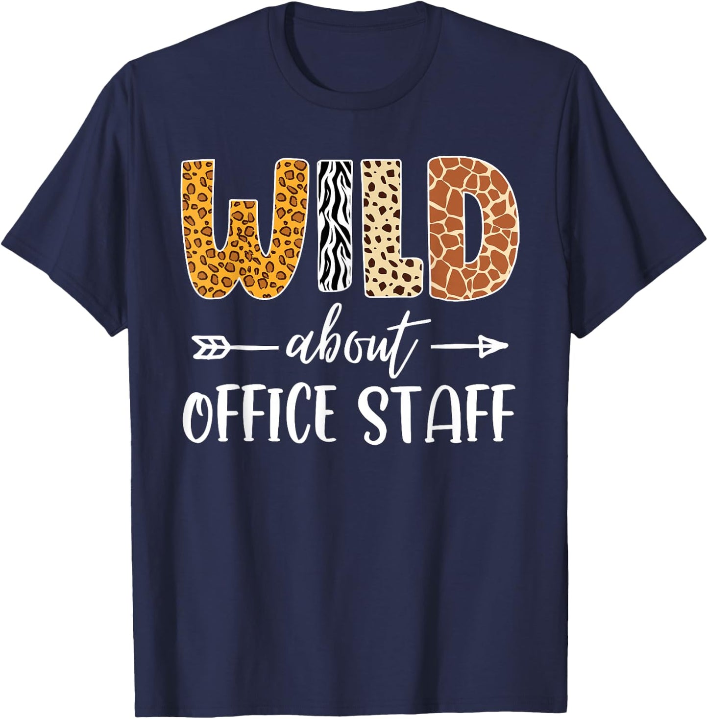 Wild About Office Staff Leopard Teacher Back to School Kids T-Shirt - T-Shirt | Navy