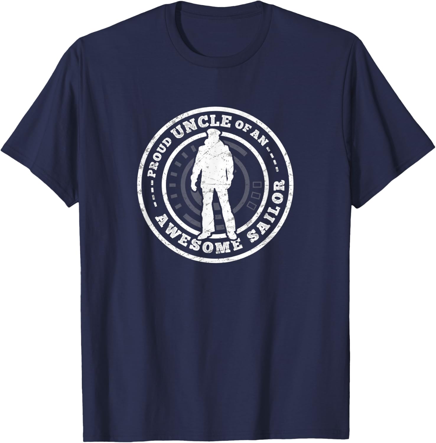 Proud Uncle Of A Sailor Circle Badge Military T Shirts T-Shirt - T-Shirt | Navy