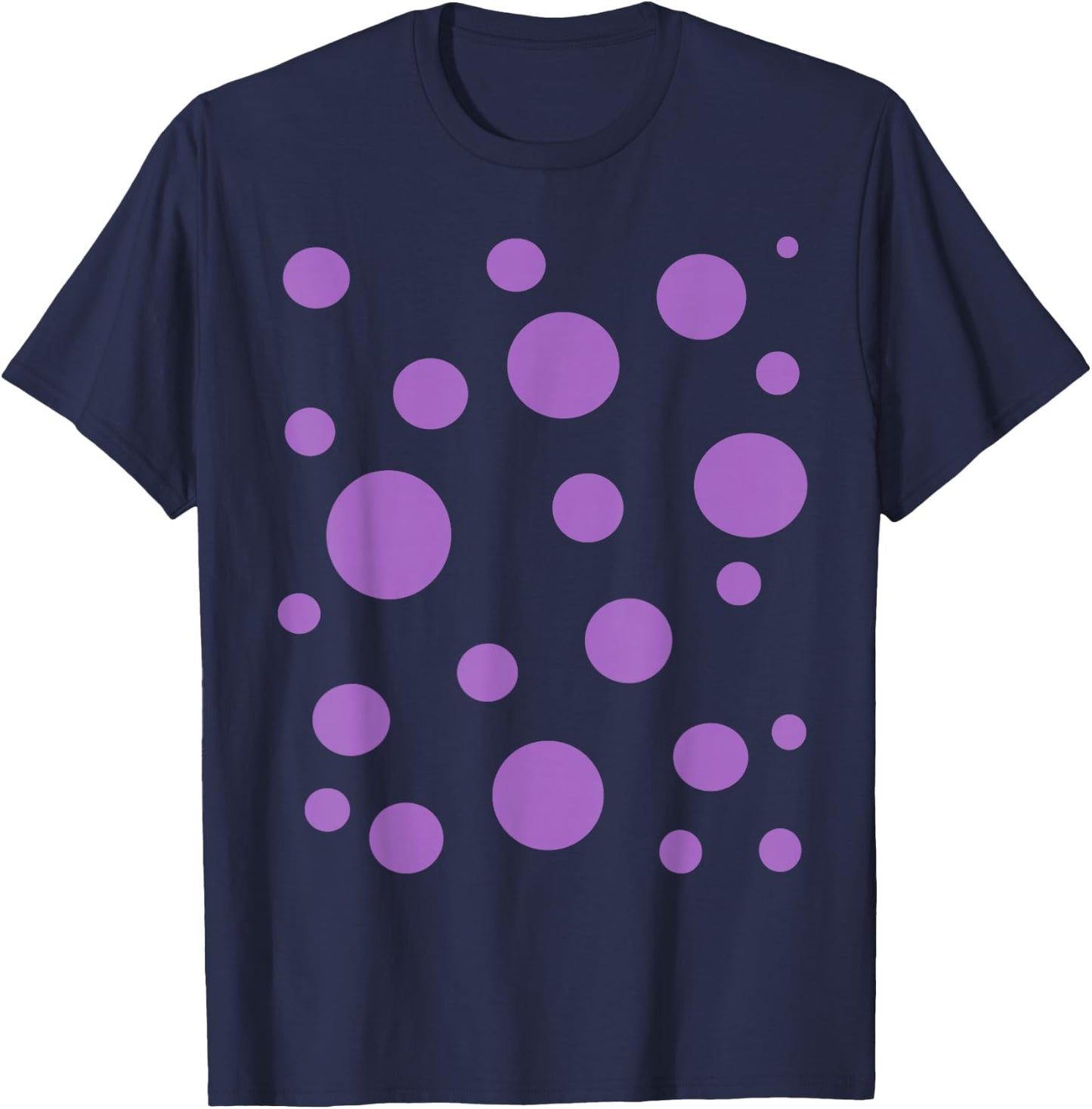 Polka dot Purple Bubble Dalmatian Simple Abstract T-Shirt - T-Shirt | Navy