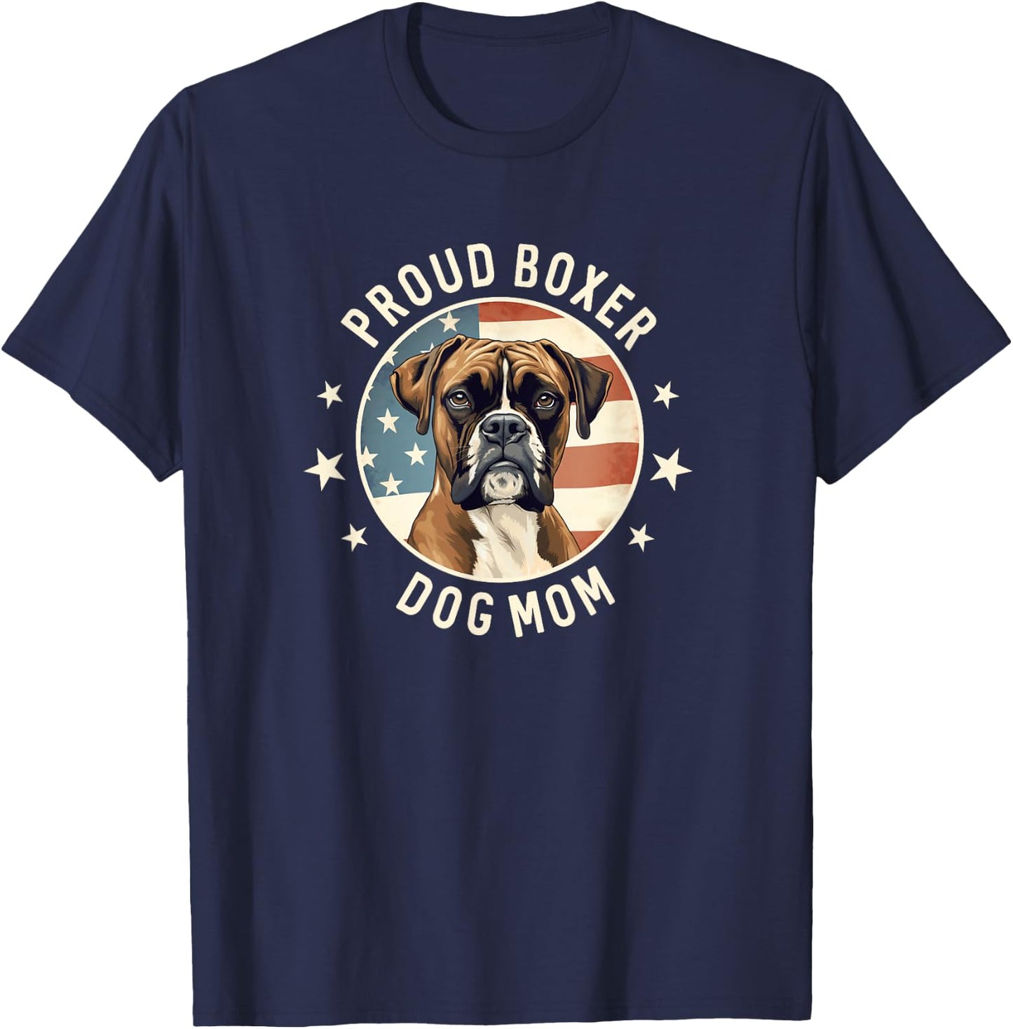 Boxer Dog Gifts , Proud Boxer Dog Mom T-Shirt - T-Shirt | Navy