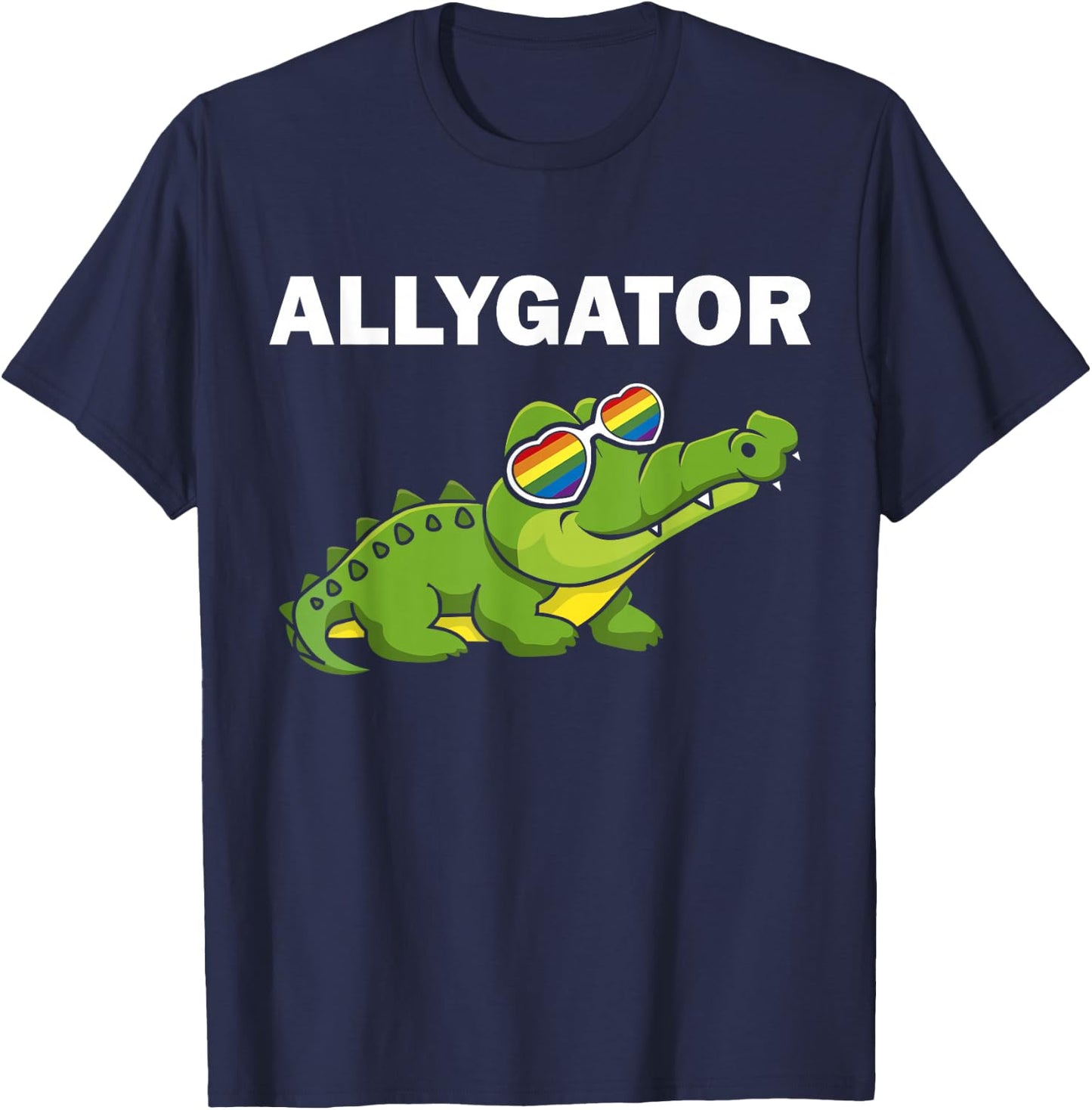 Allygator Straight Ally Alligator LGBTQ+ Homosexueller Unterstützer T-Shirt - T-Shirt | Navy