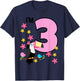Toucan 3rd Birthday 3 Year Old Birthday Girl Tropical Birds T-Shirt - T-Shirt | Navy