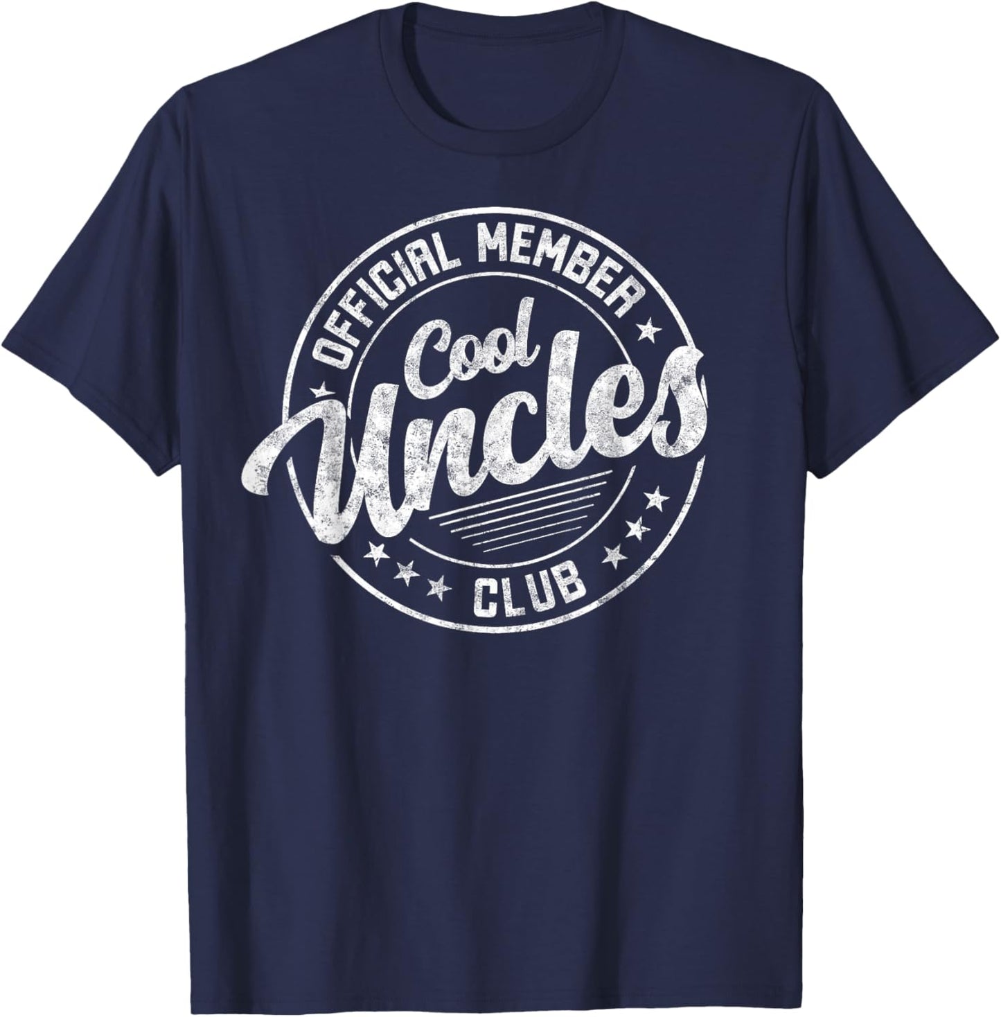 Oficial Member Cool Uncles Club Father's Day Uncle Funny T-Shirt - T-Shirt | Navy