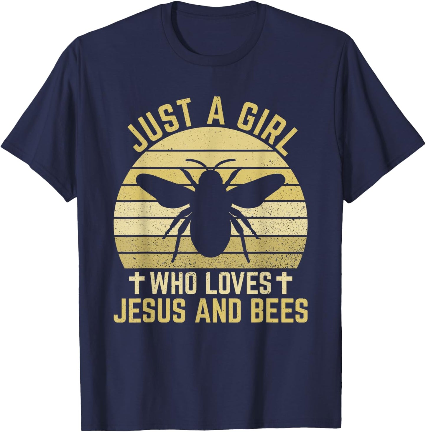 Jesus And Bees - Christian Girl And Women T-Shirt - T-Shirt | Navy