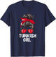 Lunettes de soleil pour femme avec cheveux désordonnés Motif drapeau turc T-Shirt - T-Shirt | Navy