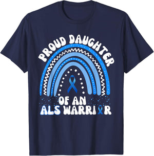 Proud Daughter Of An ALS Warrior Brother ALS Awareness T-Shirt - T-Shirt | Navy