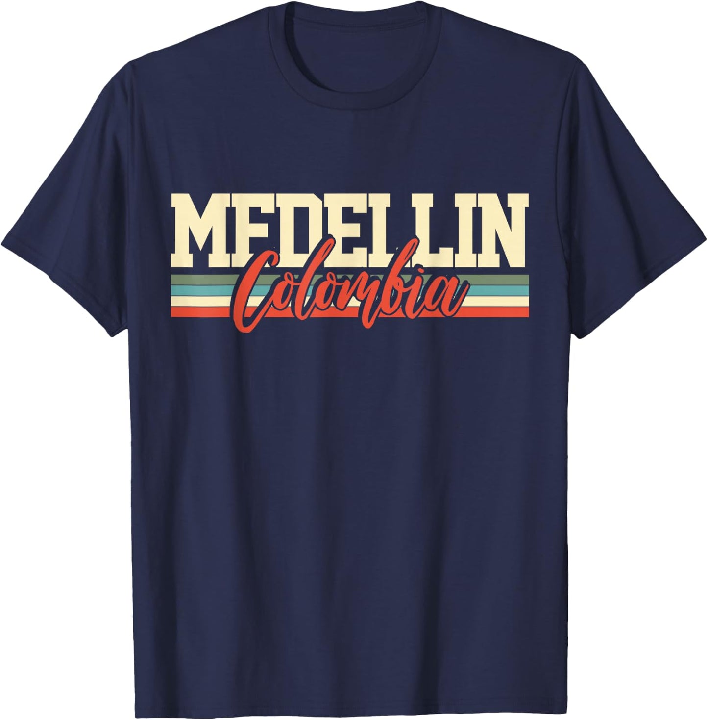 Medellin Colombia Travel Souvenir Retro Gift T-Shirt - T-Shirt | Navy
