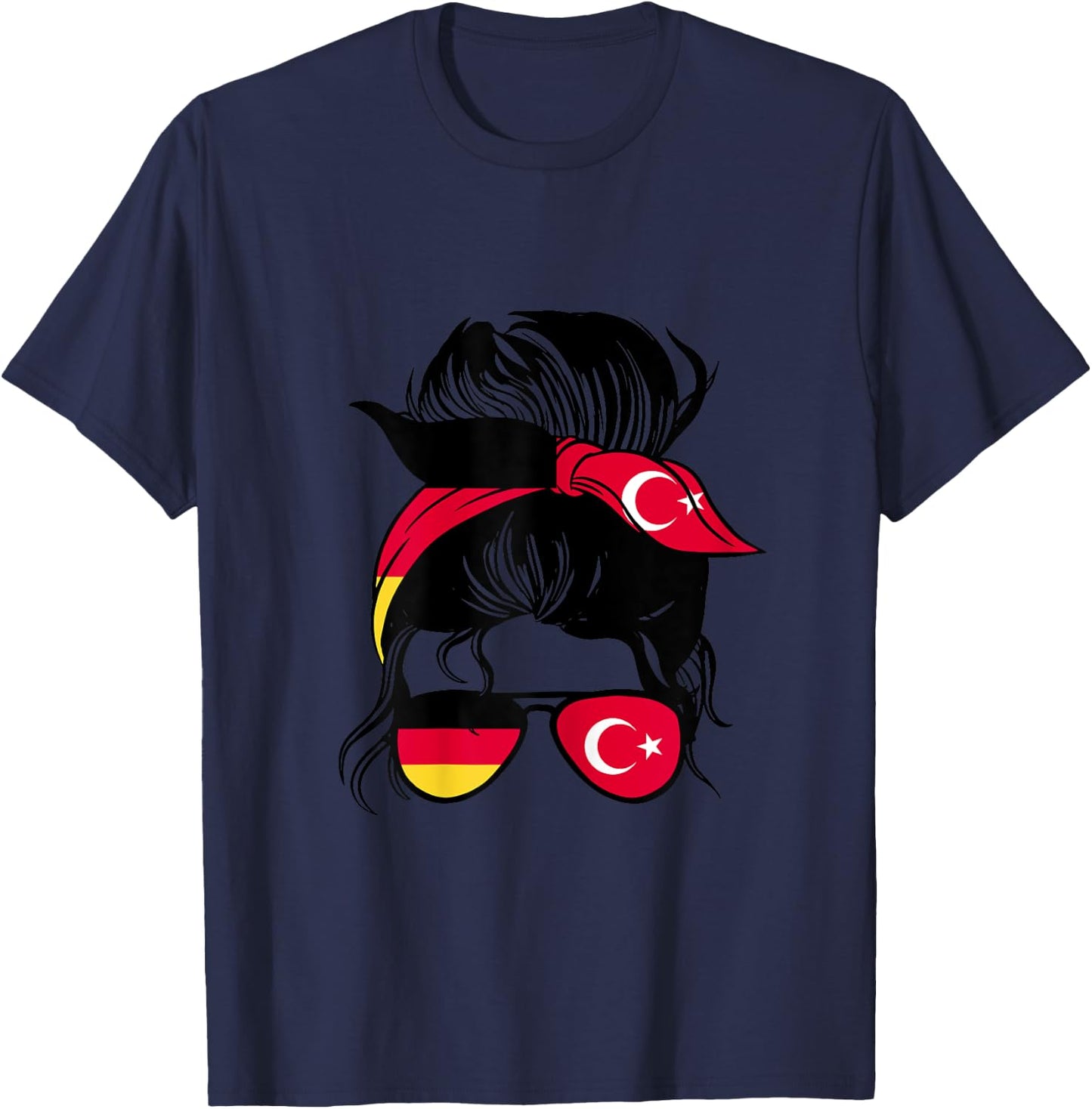 Half German Half Turkish Mix Germany and Turkey Roots T-Shirt - T-Shirt | Navy
