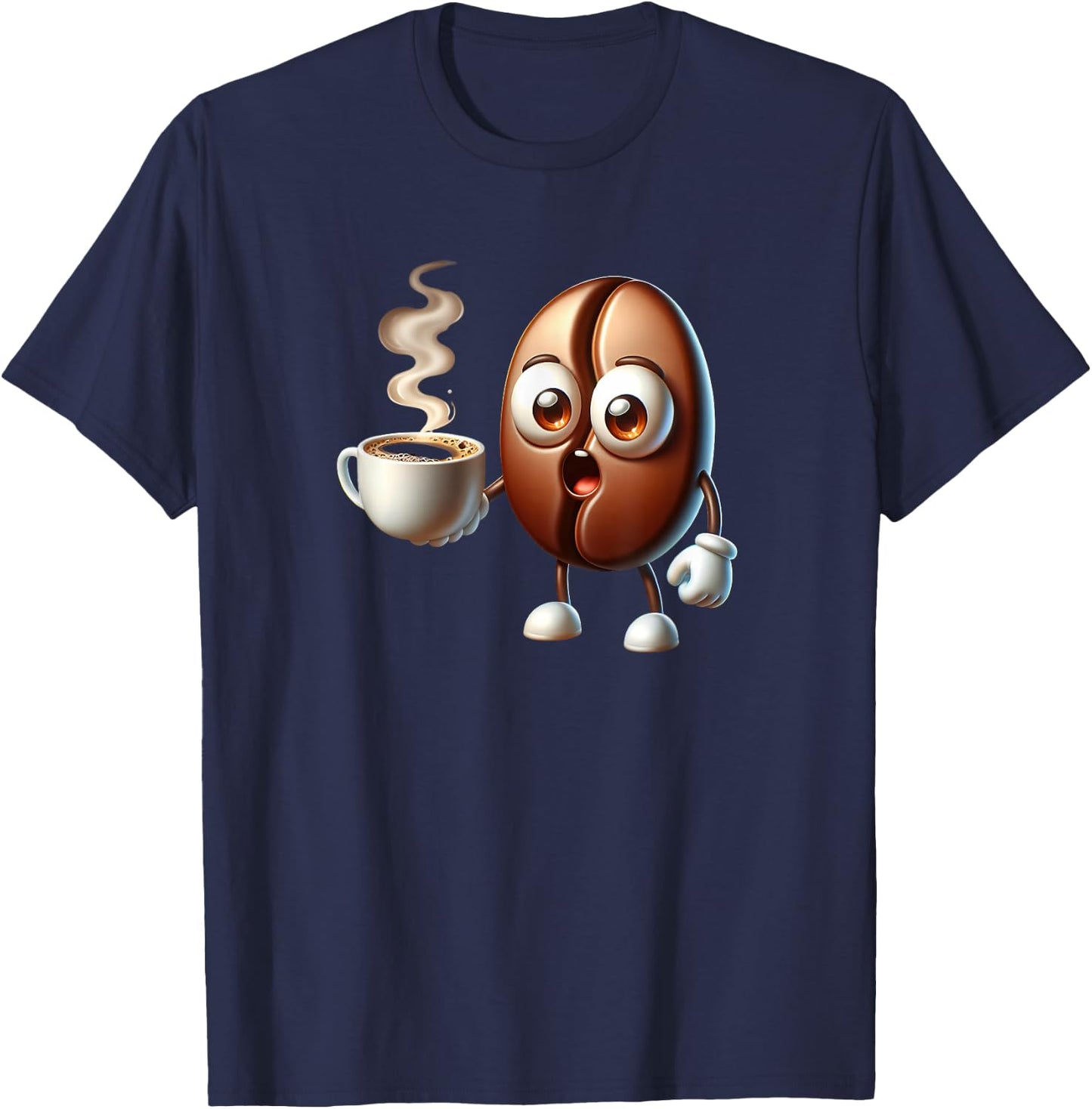 Erwachsene mit Cartoon-Muster in Schwarz, Größe S T-Shirt - T-Shirt | Navy
