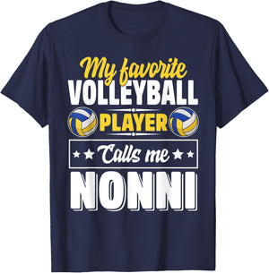 My Favorite Volleyball Player Calls Me Nonni Mother's Day T-Shirt - T-Shirt | Navy