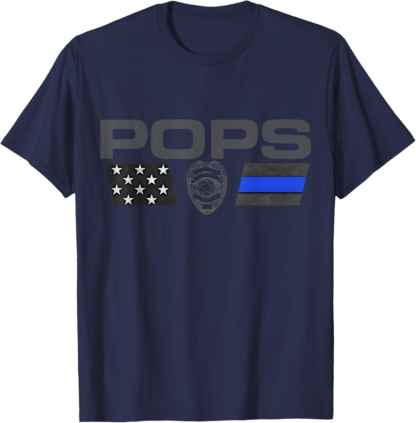 Police Pops Thin Blue Line Logo T-Shirt - T-Shirt | Navy
