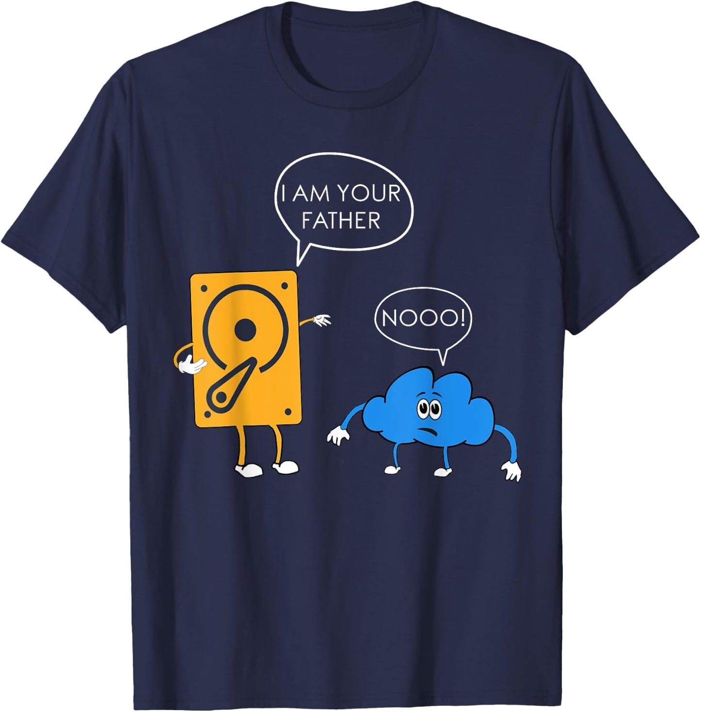 Cloud vs. Classic Storage Computer Engineering Tech T-Shirt - T-Shirt | Navy