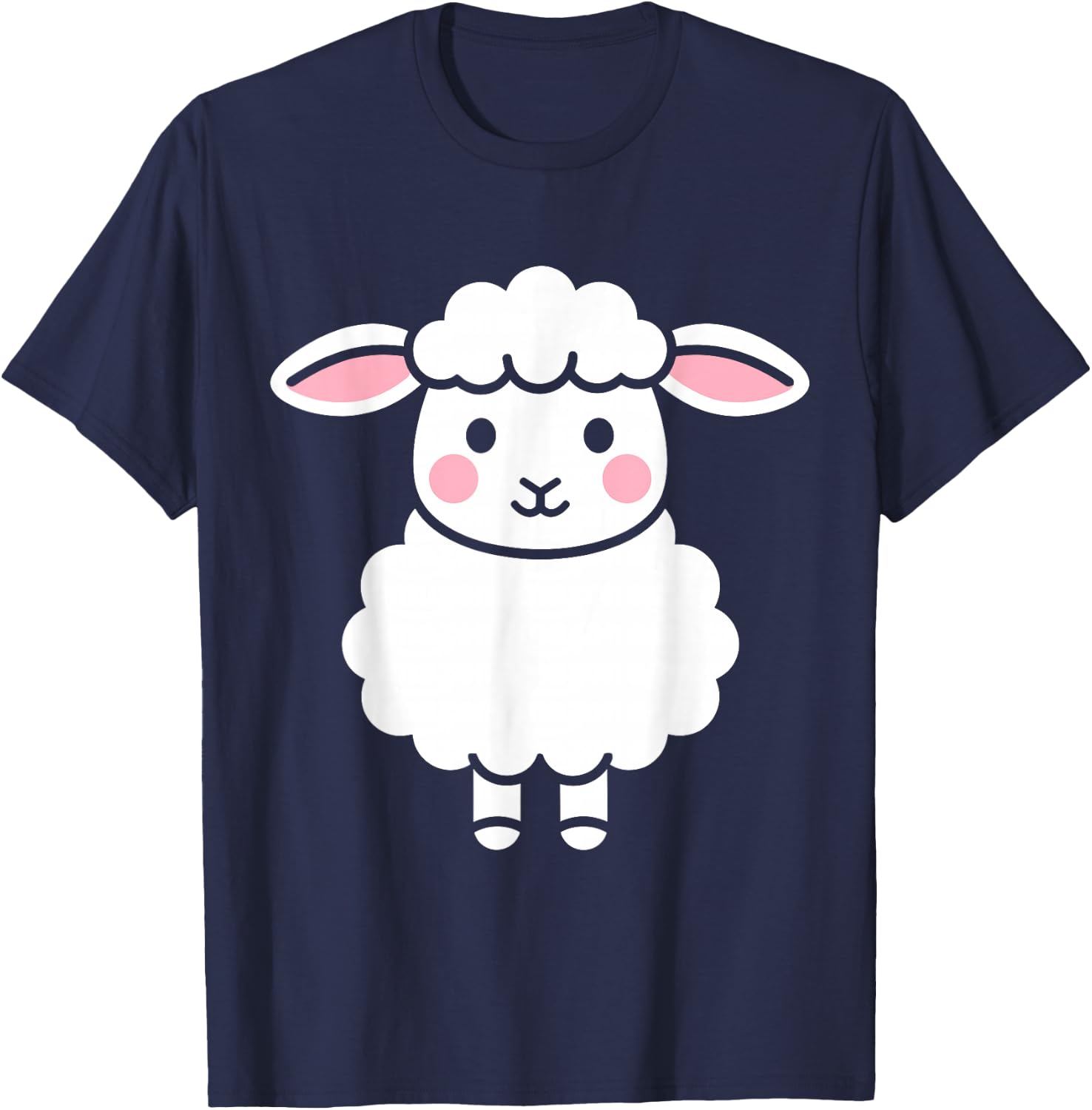 Quote Little Cute Baby Sheep Simple Lamb T-Shirt - T-Shirt | Navy