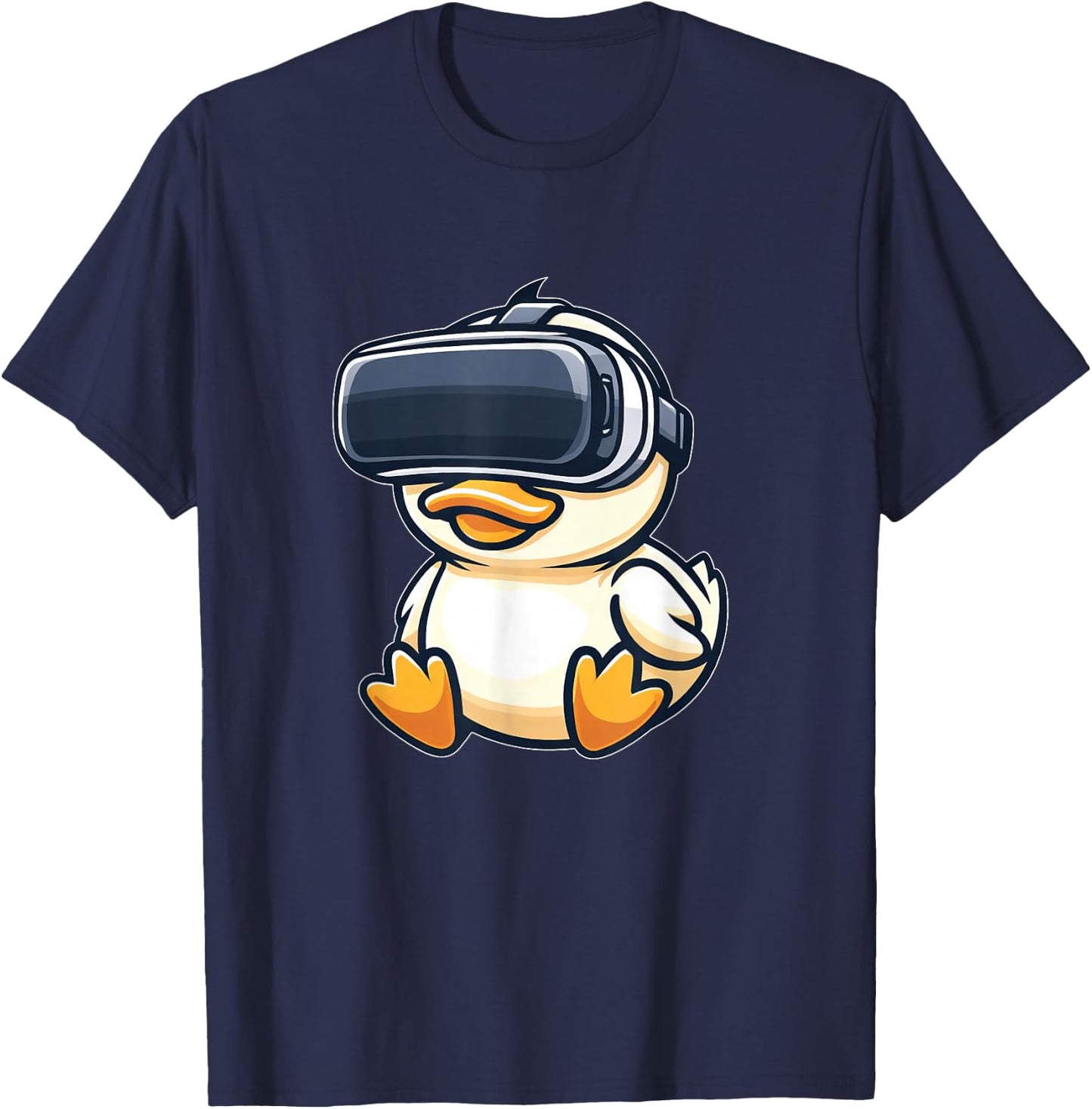 Cute Duck VR Virtual Reality Gamer T-Shirt - T-Shirt | Navy