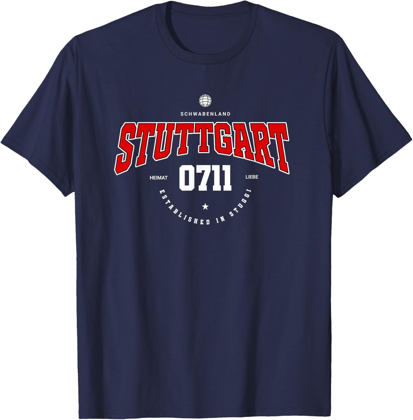 Stuttgart City Heimat Liebe 0711 Stuggi Fan T-Shirt - T-Shirt | Navy