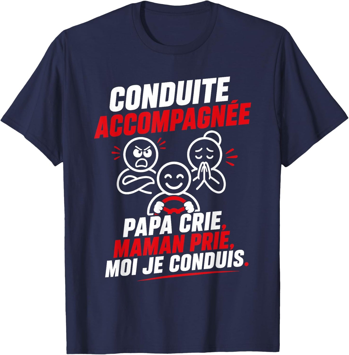 Young Licensed Humor Dad Mom Driving Accompanied T-Shirt - T-Shirt | Navy