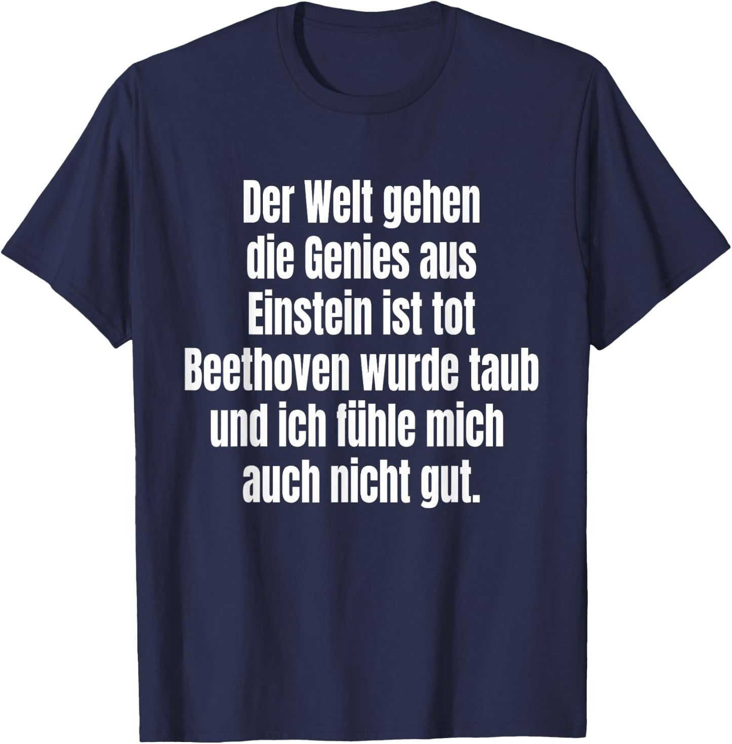 Welt Genies Einstein Beethoven Funny , black T-Shirt - T-Shirt | Navy