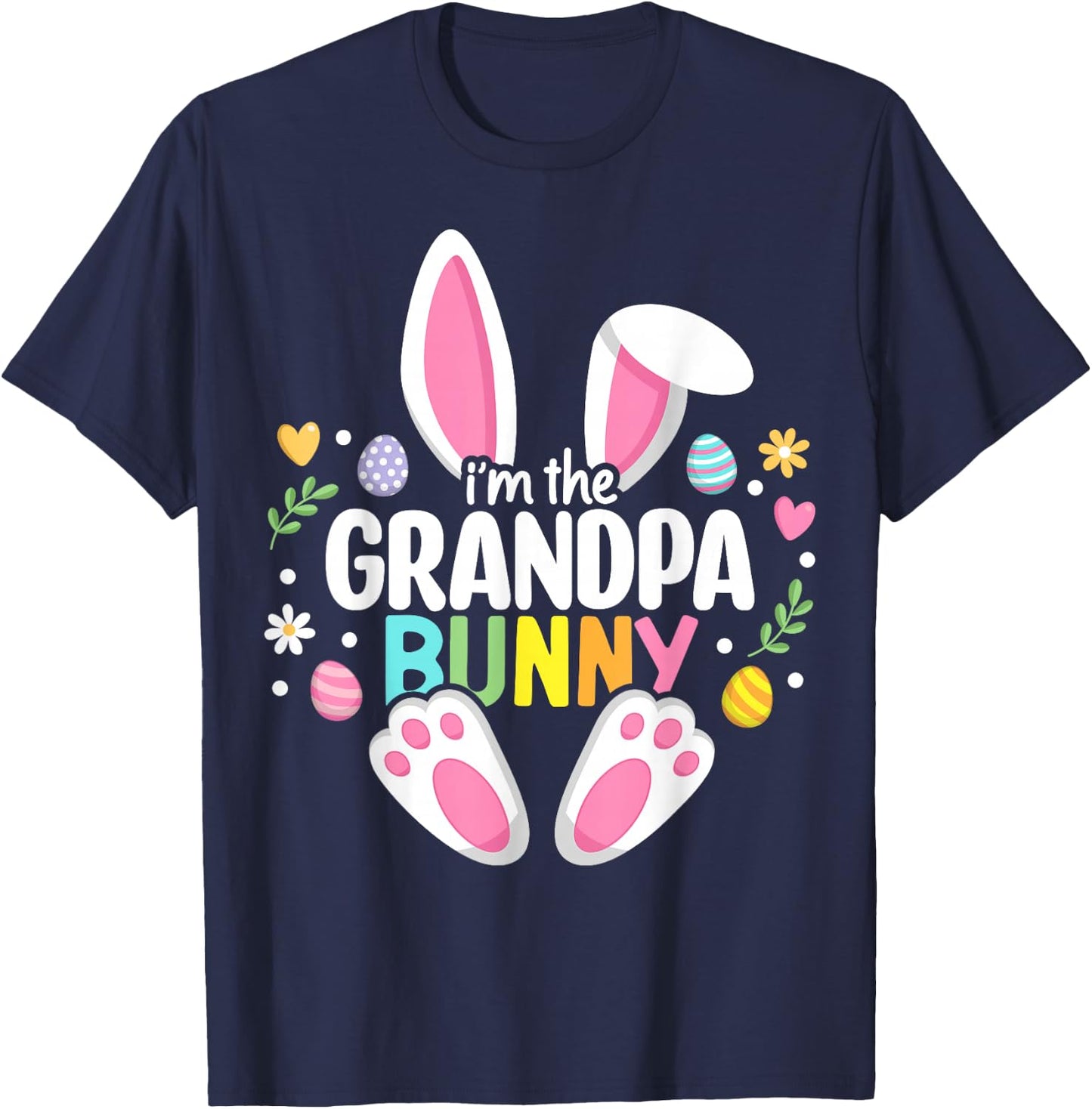 Easter Grandpa Bunny Papa Happy Easter Day Family Matching T-Shirt - T-Shirt | Navy