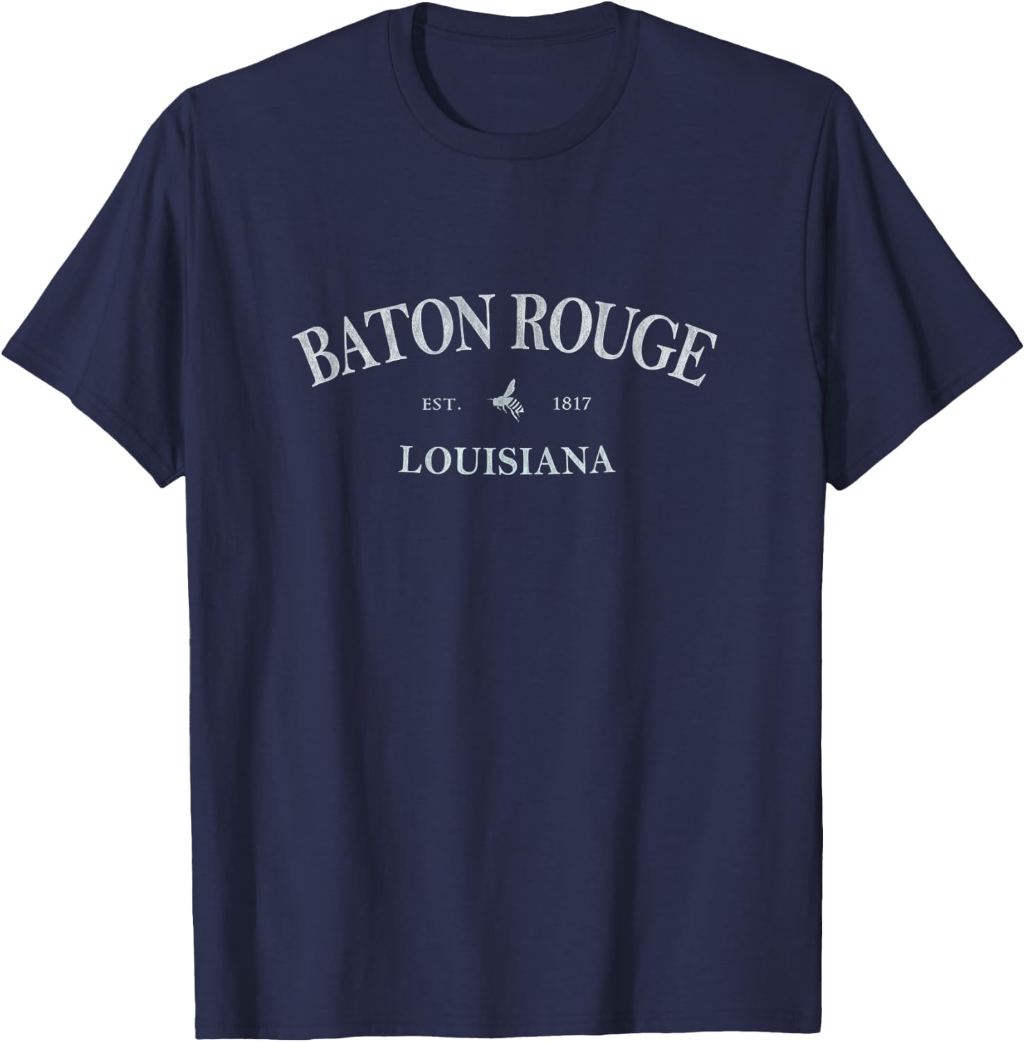 Baton Rouge Louisiana | Baton Rouge LA Graphic Print T-Shirt - T-Shirt | Navy