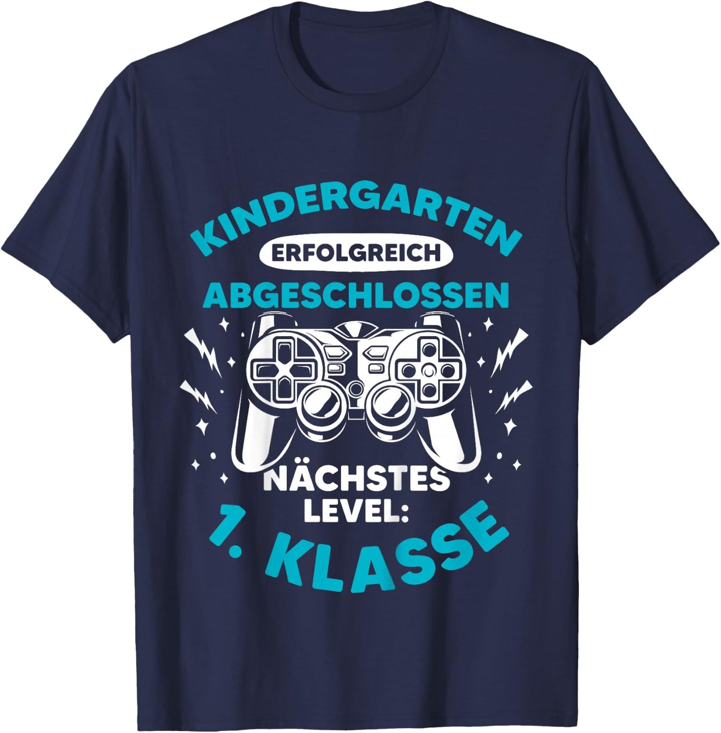 Schulkind cooles Gamer Zocker Jungs Einschulung Schulanfang T-Shirt - T-Shirt | Navy
