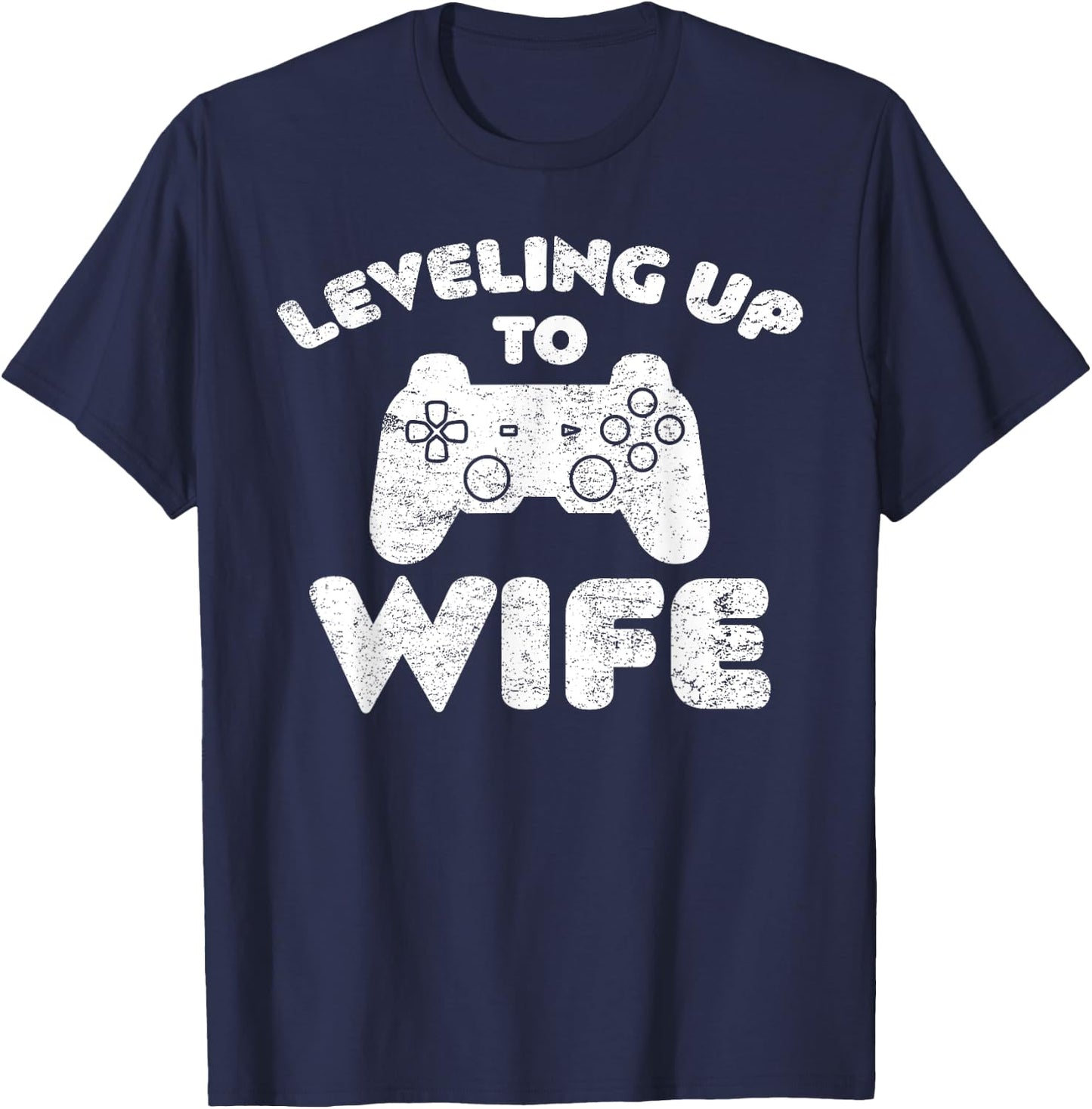Promoted To Wife Gamer Leveling Up To Wife T-Shirt - T-Shirt | Navy