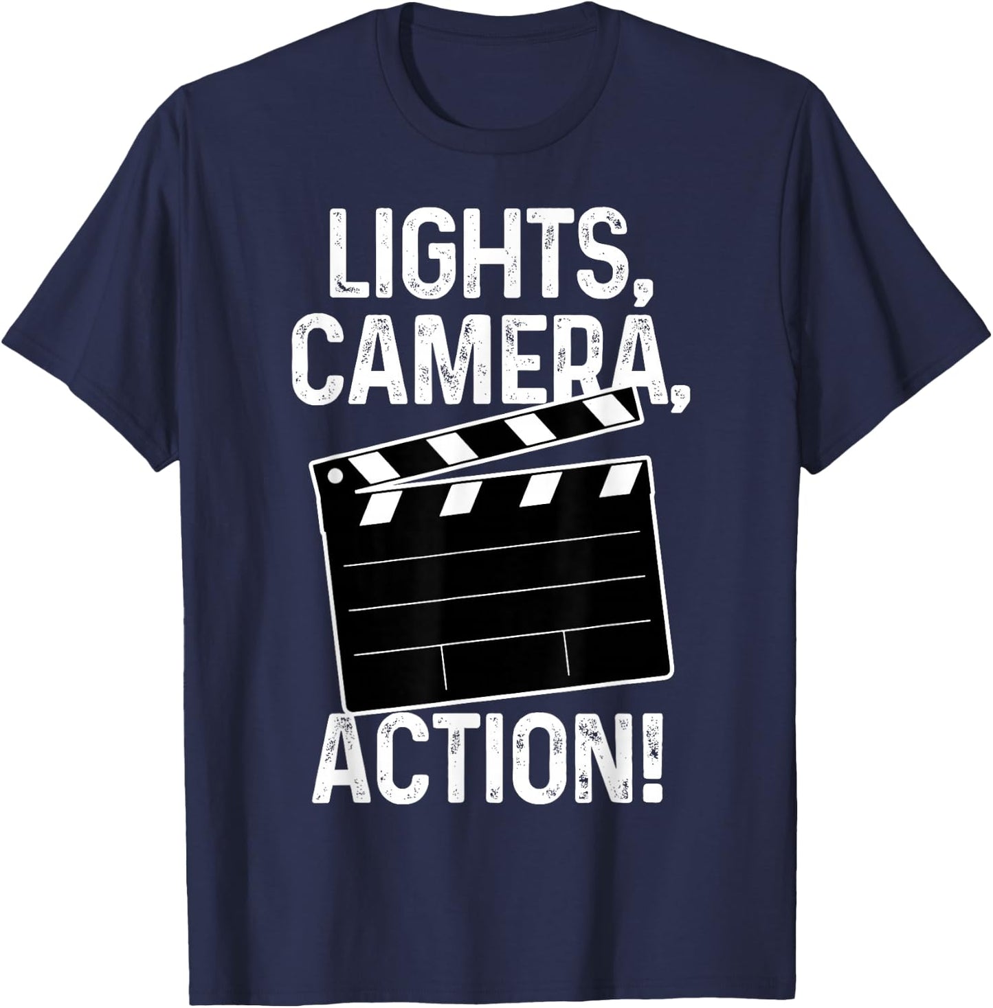 Movie Director Producer Filmmaker Film Lights Camera Action T-Shirt - T-Shirt | Navy