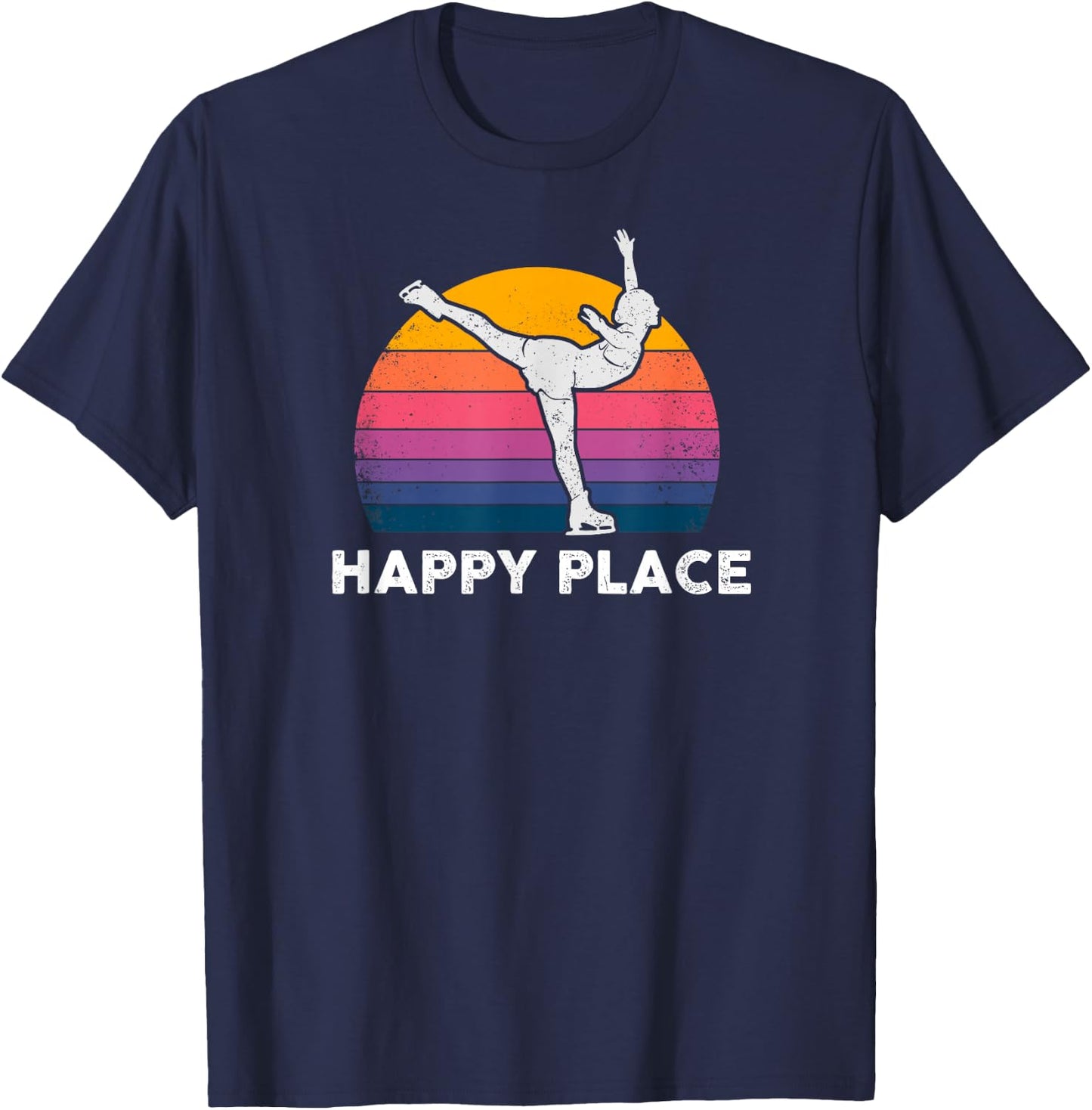 Figure Skating - Happy Place T-Shirt - T-Shirt | Navy