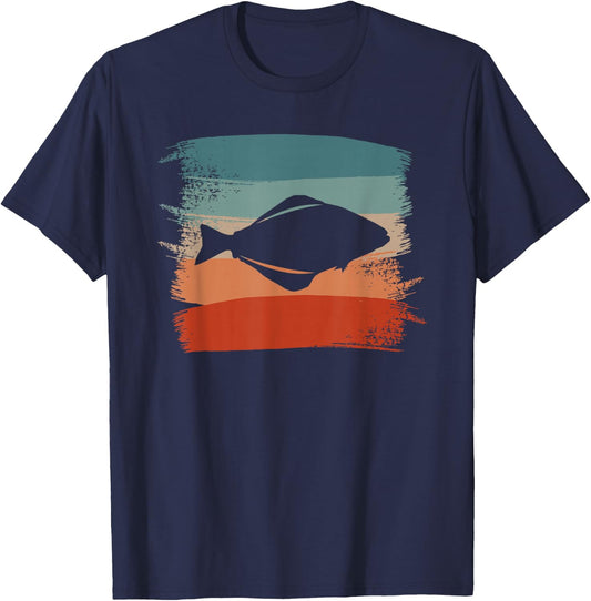 Retro Vintage Heilbutt Heilbutt T-Shirt - T-Shirt | Navy
