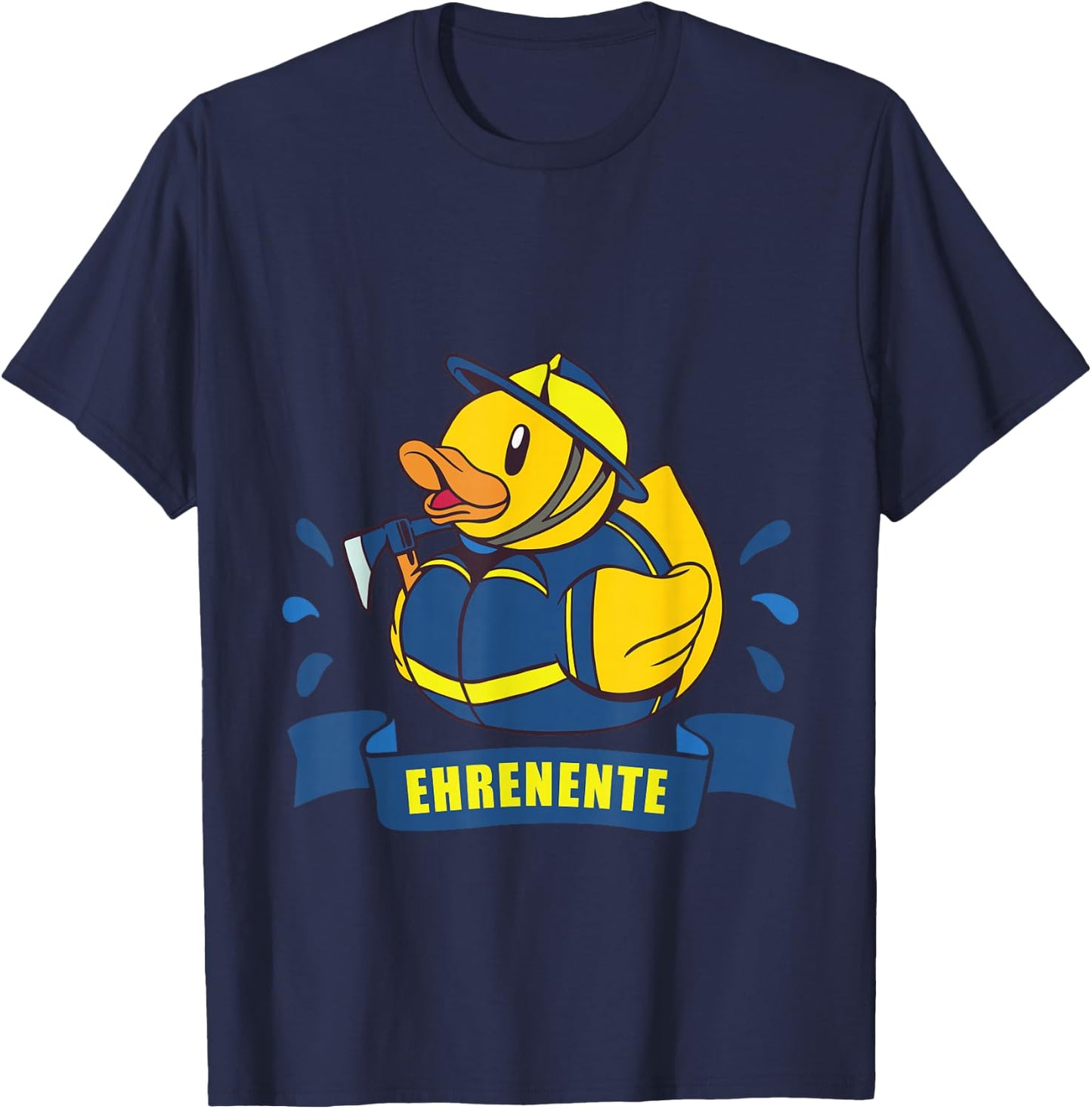 Quietscheente auf Arbeit Lustige Sprüche Blaulicht Ehrenente THW Nachwuchs im Einsatz Technisches Hilfswerk T-Shirt - T-Shirt | Navy