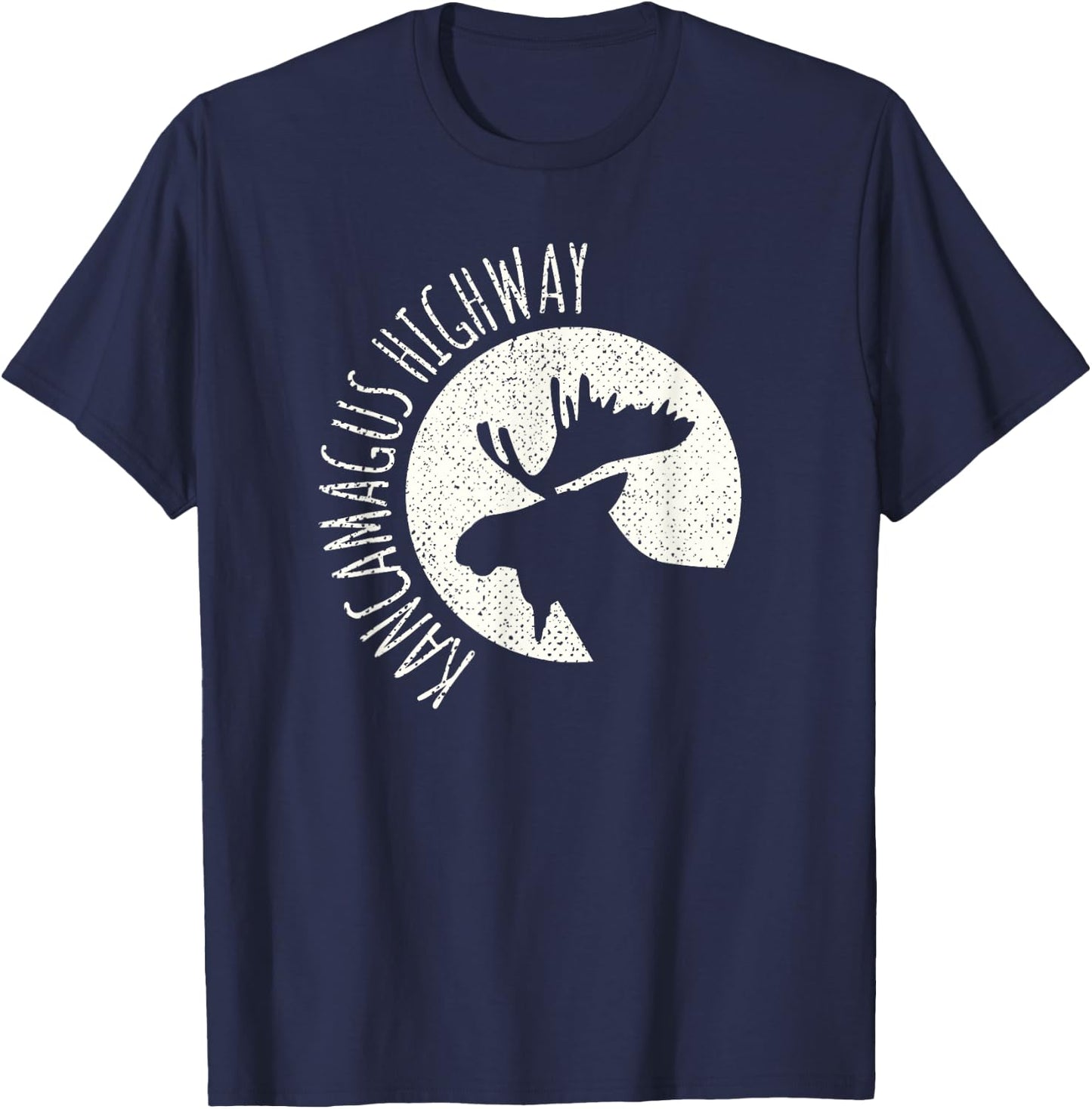 Kancamagus Highway Moose graphic New Hampshire T-Shirt - T-Shirt | Navy