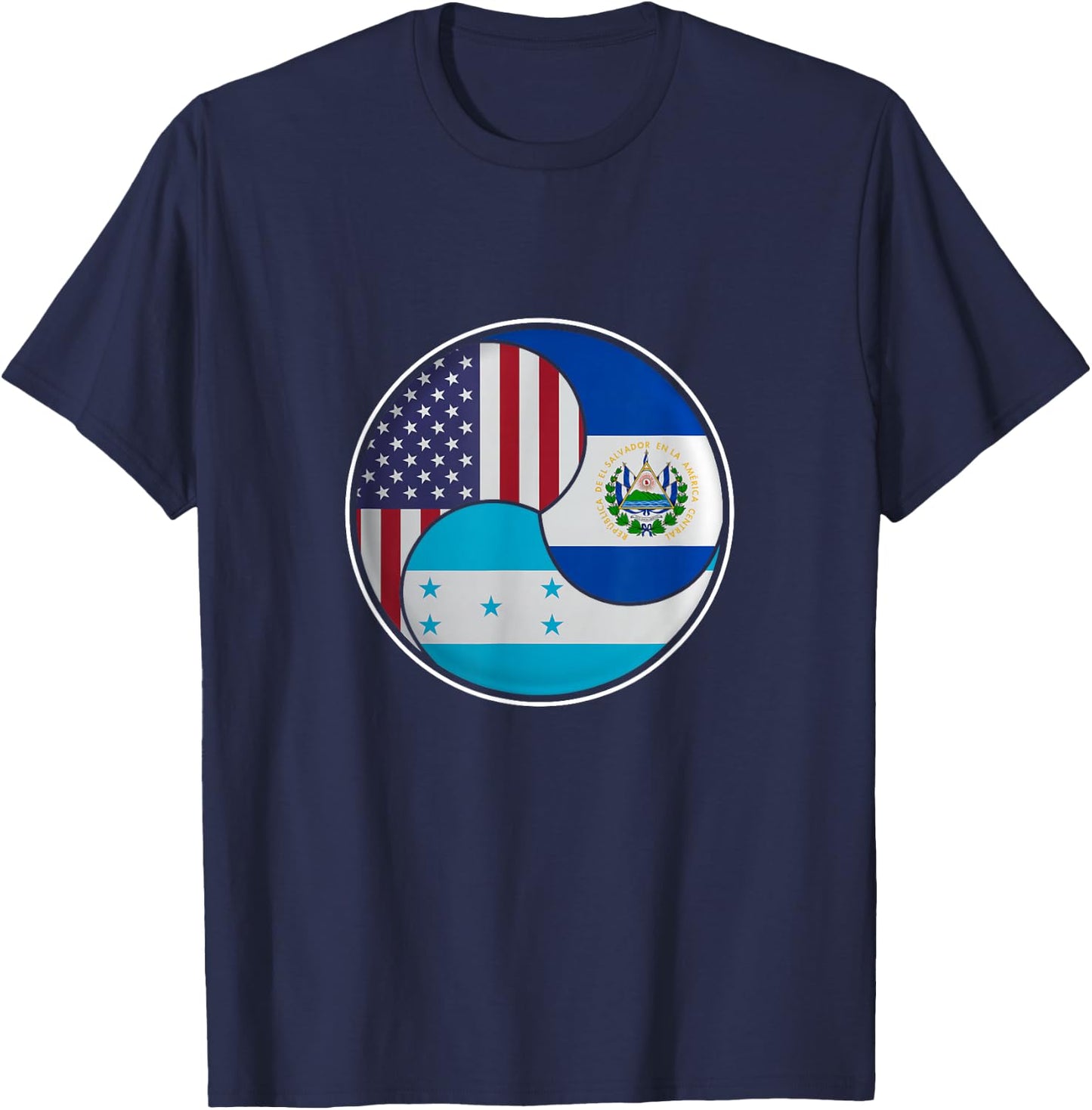 Multiculti heritage. El Salvador, Honduras and the USA T-Shirt - T-Shirt | Navy