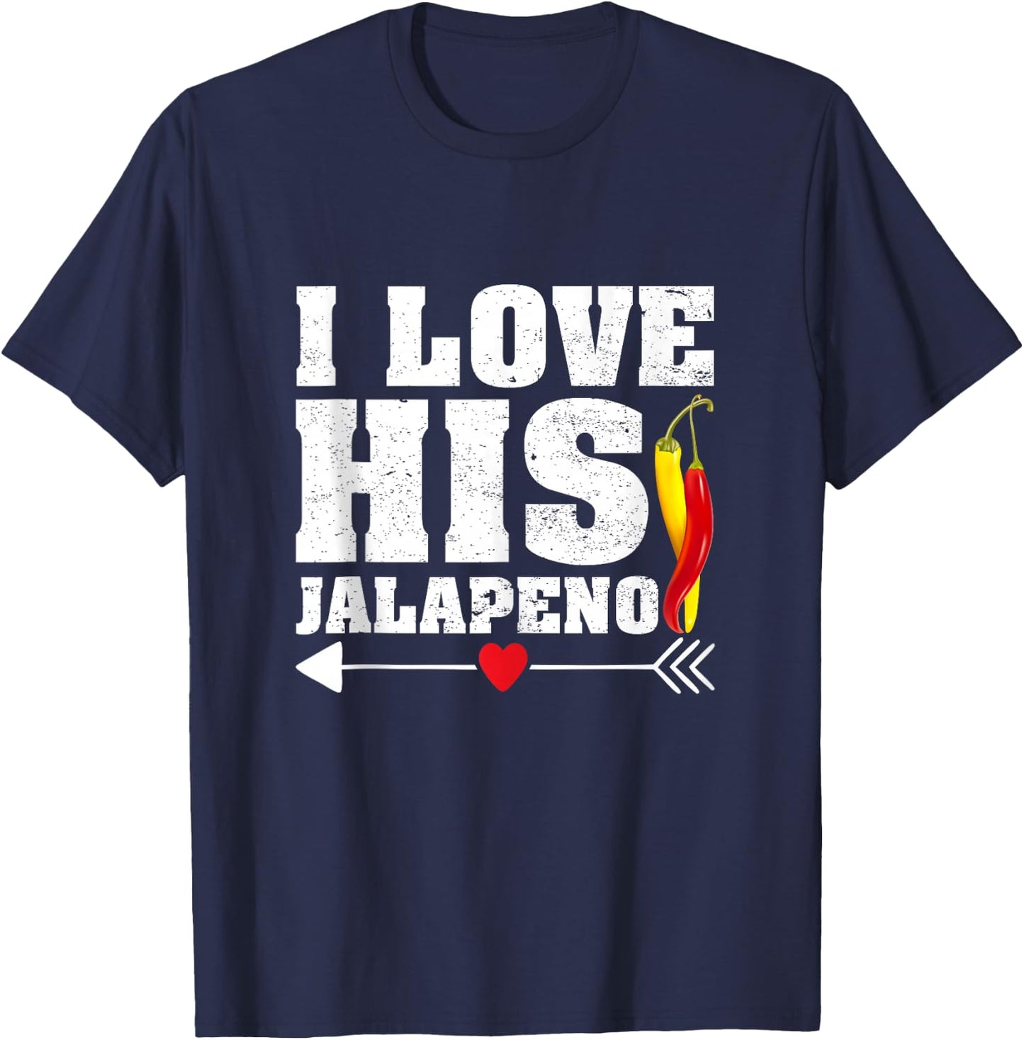 I Love His Jalapeno Matching Couples Cinco De Mayo Fiesta T-Shirt - T-Shirt | Navy
