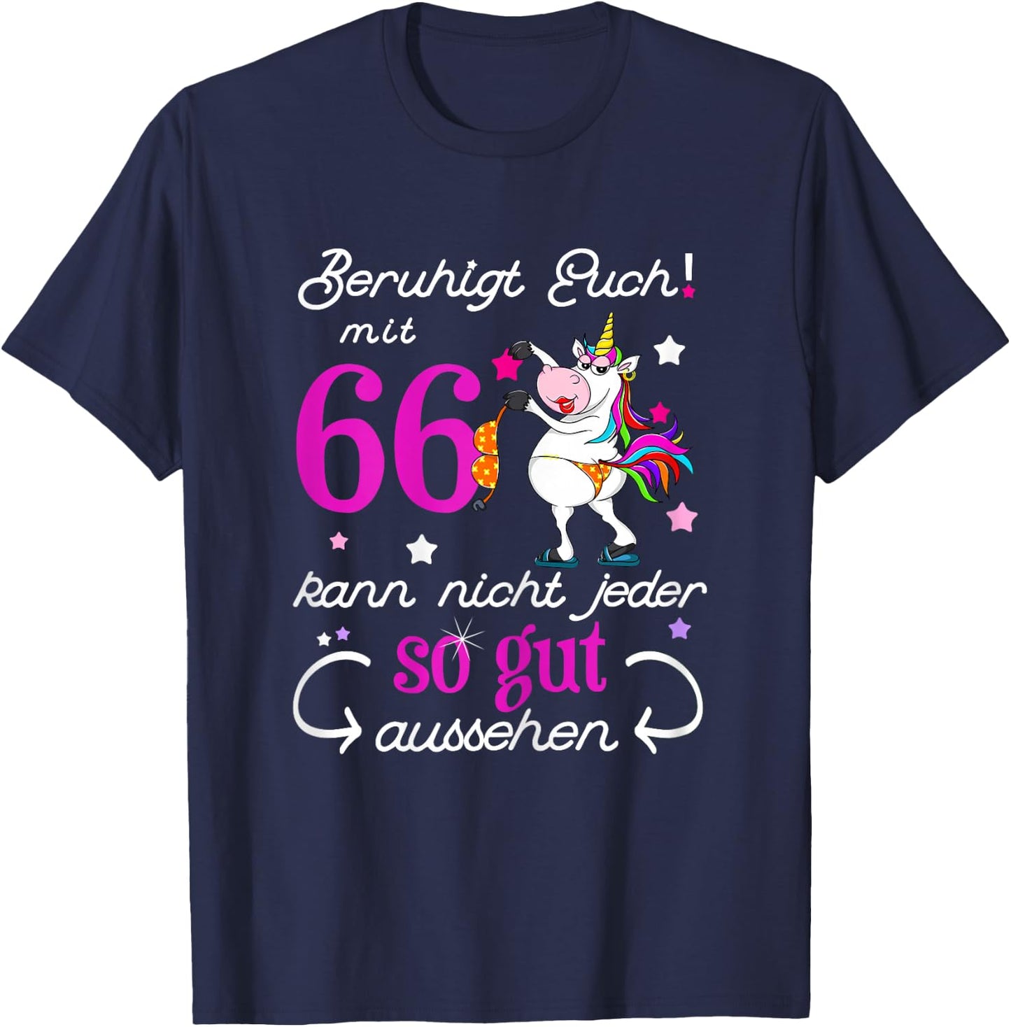 Women's 66th Birthday Vintage 66 Years Gift Wife Wife , black T-Shirt - T-Shirt | Navy