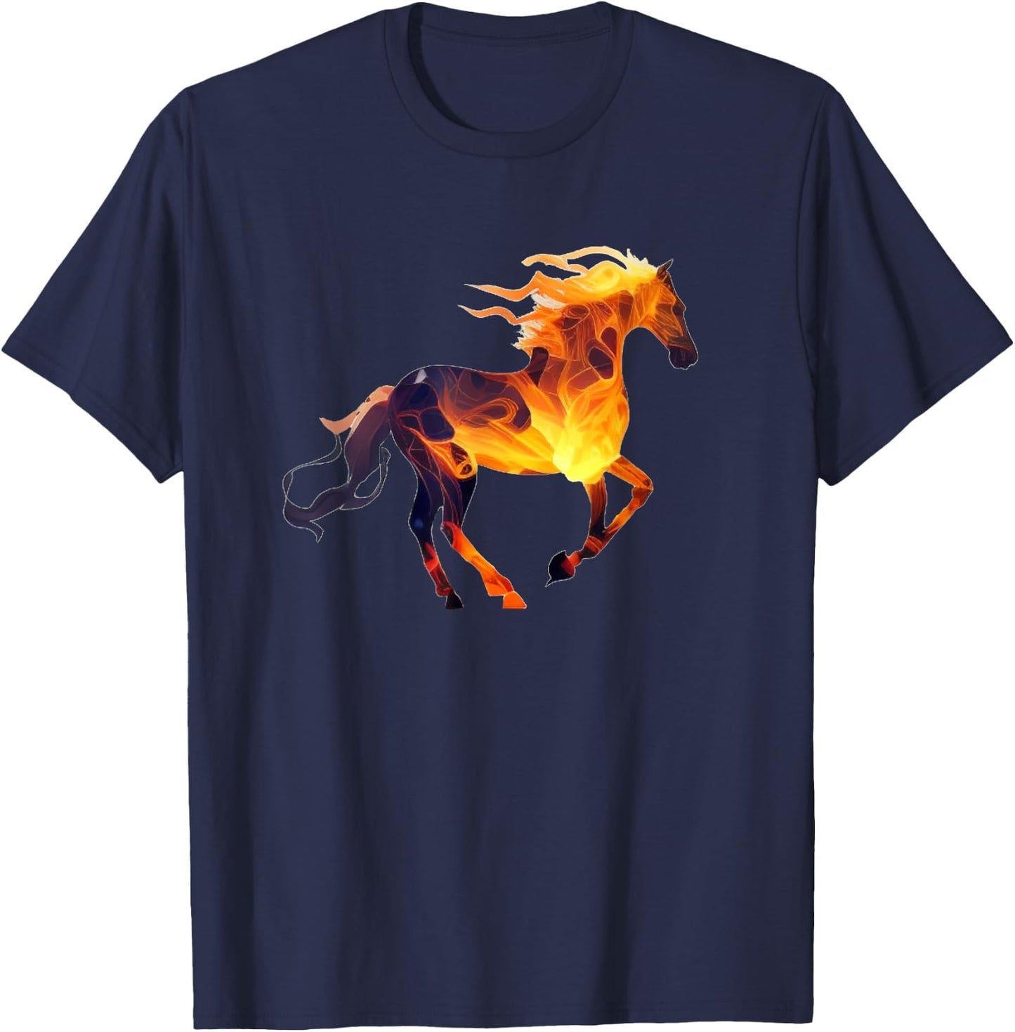 Funny Fire Horse for Burning Horse Love T-Shirt - T-Shirt | Navy