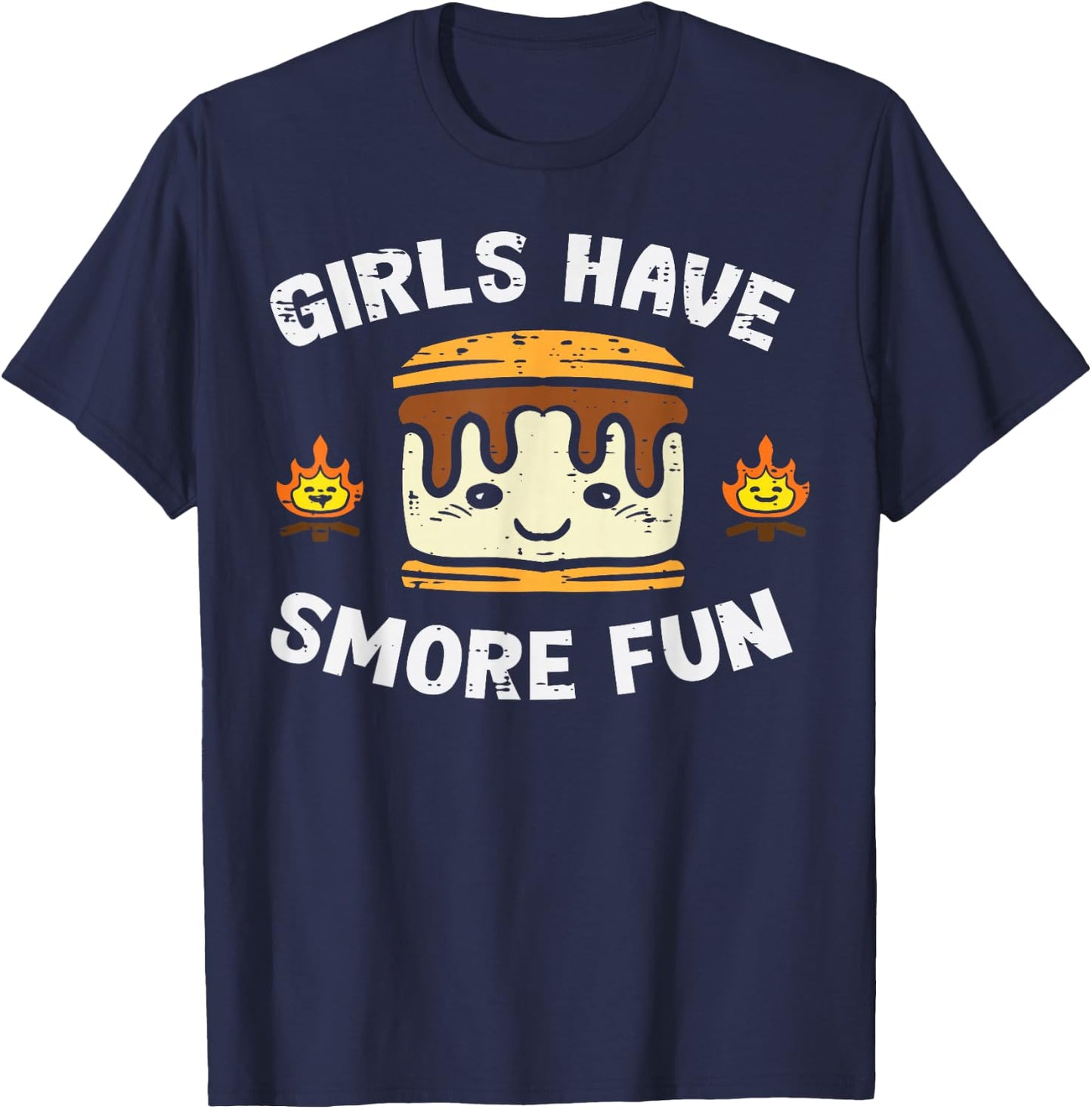 Camping Girls Have Smore Fun Camper Girls Kids Toddler Women T-Shirt - T-Shirt | Navy