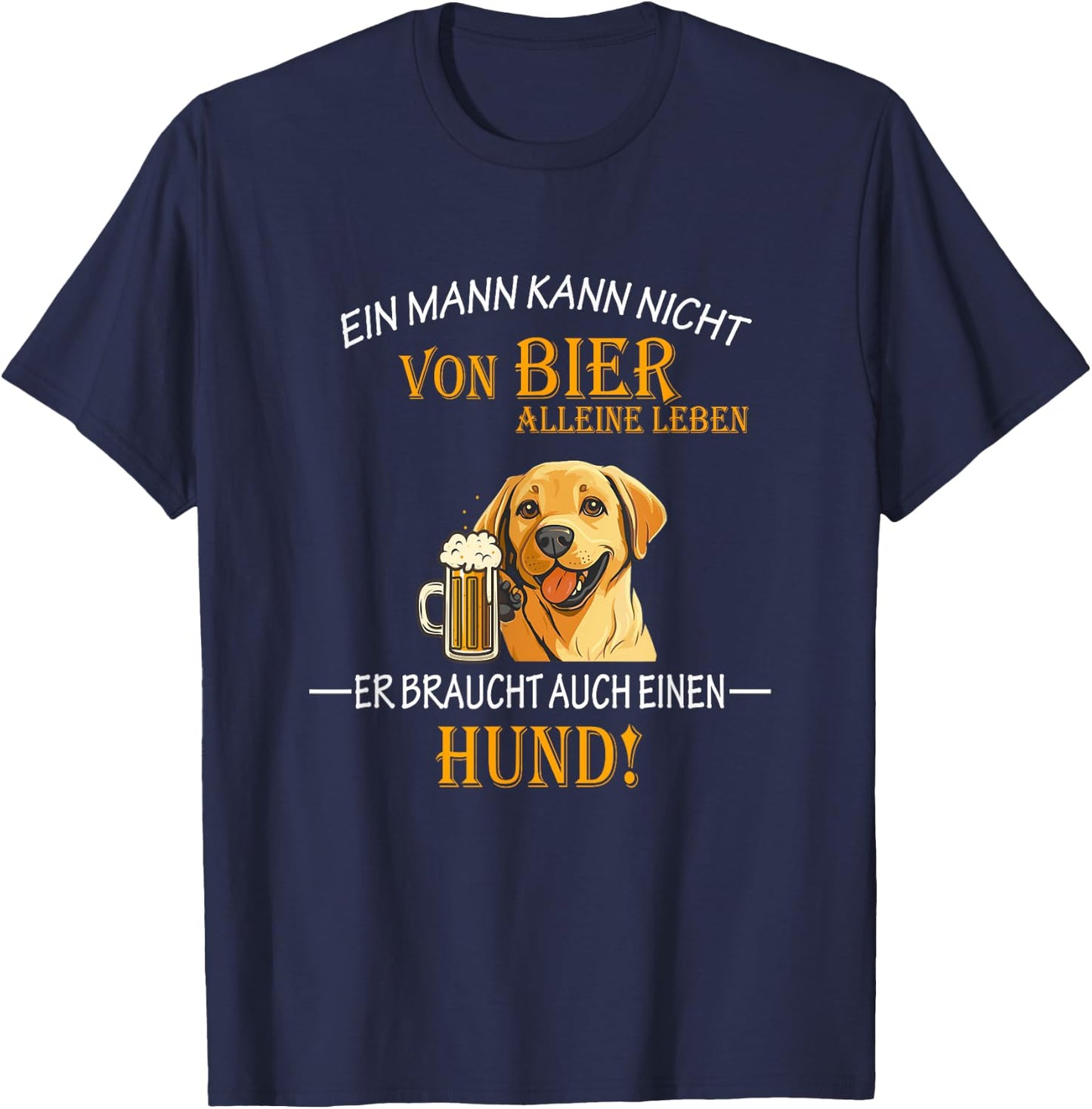 Beer and Cool Dogs Funny Saying Papa Labrador Dog T-Shirt - T-Shirt | Navy