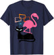 Flamingo and Cat Midcentury Mid Century Stardust Modern T-Shirt - T-Shirt | Navy