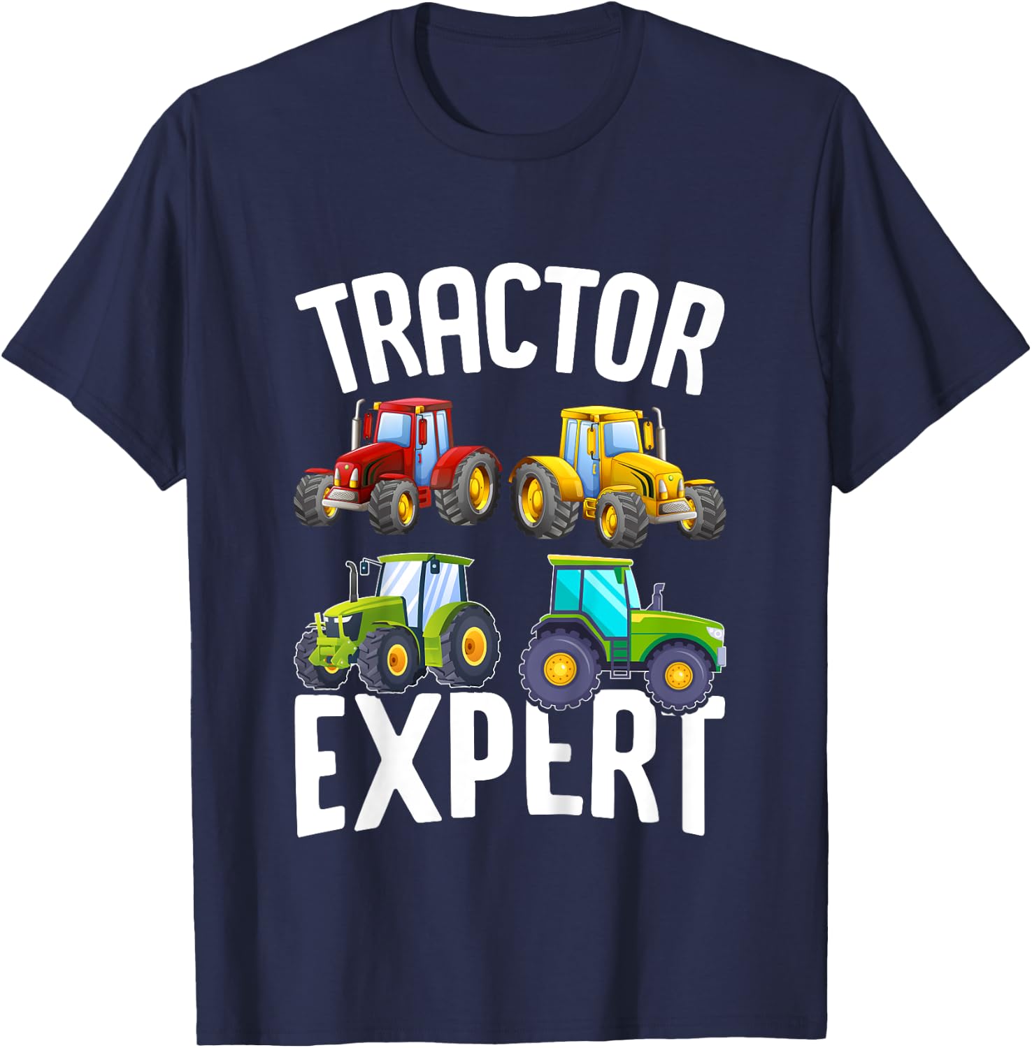 Kids Tractor Expert Funny Boys Tractors Toddler T-Shirt - T-Shirt | Navy