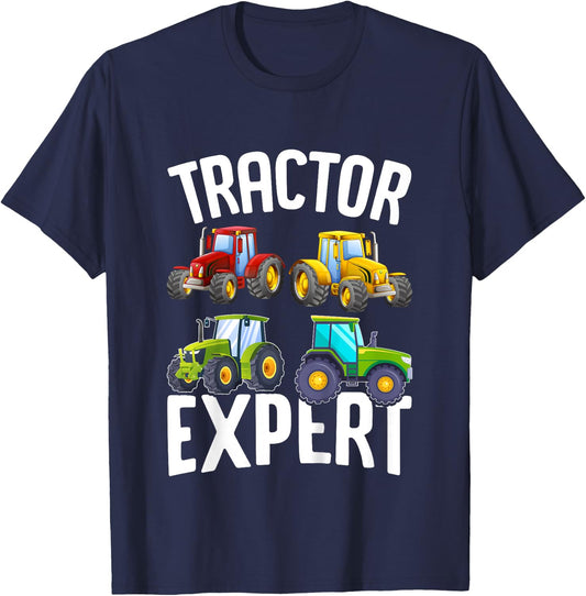 Kids Tractor Expert Funny Boys Tractors Toddler T-Shirt - T-Shirt | Navy