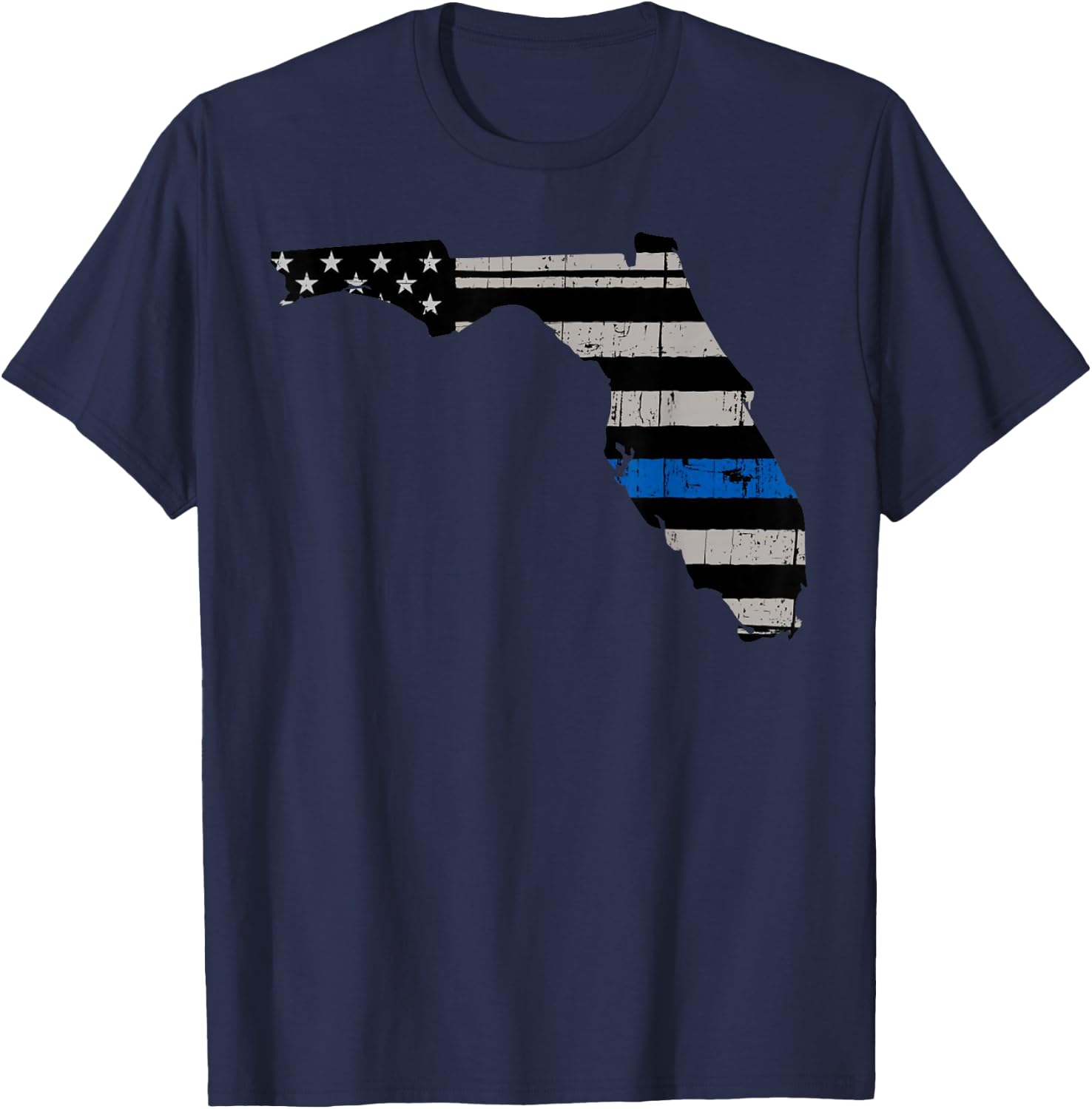 Support Law Enforcement Florida Police Officers Blue T-Shirt - T-Shirt | Navy
