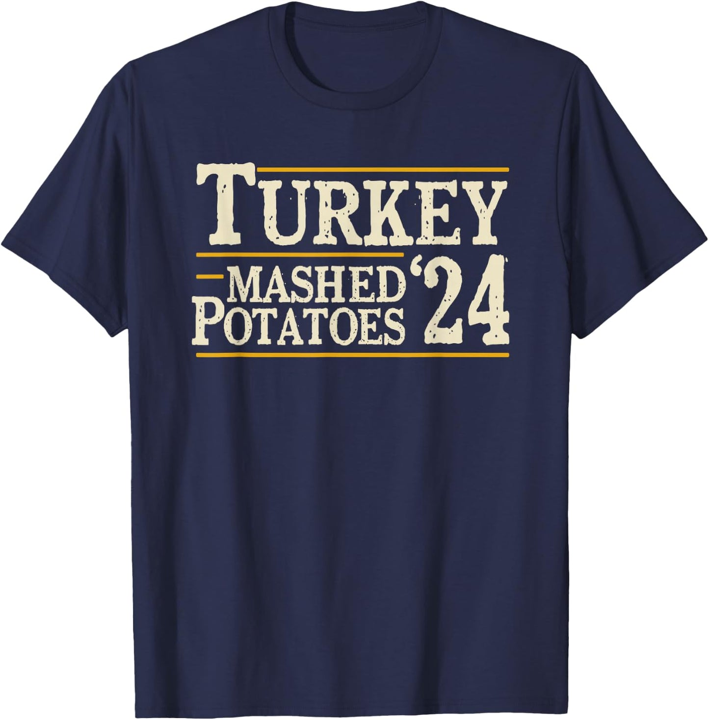Vegetee Turkey and Mashed Potatoes 2024 Adults T-Shirt - T-Shirt | Navy