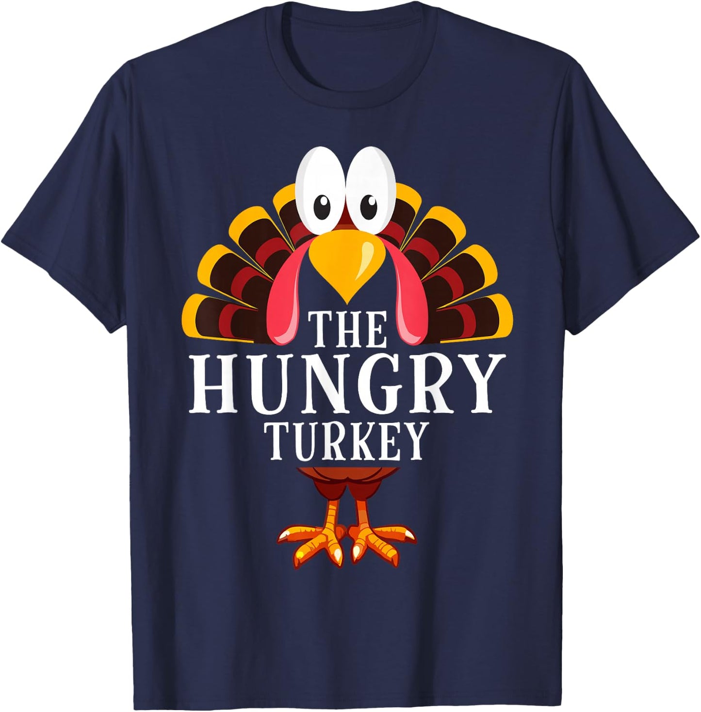 Thanksgiving The Hungry Turkey Matching T-Shirt - T-Shirt | Navy