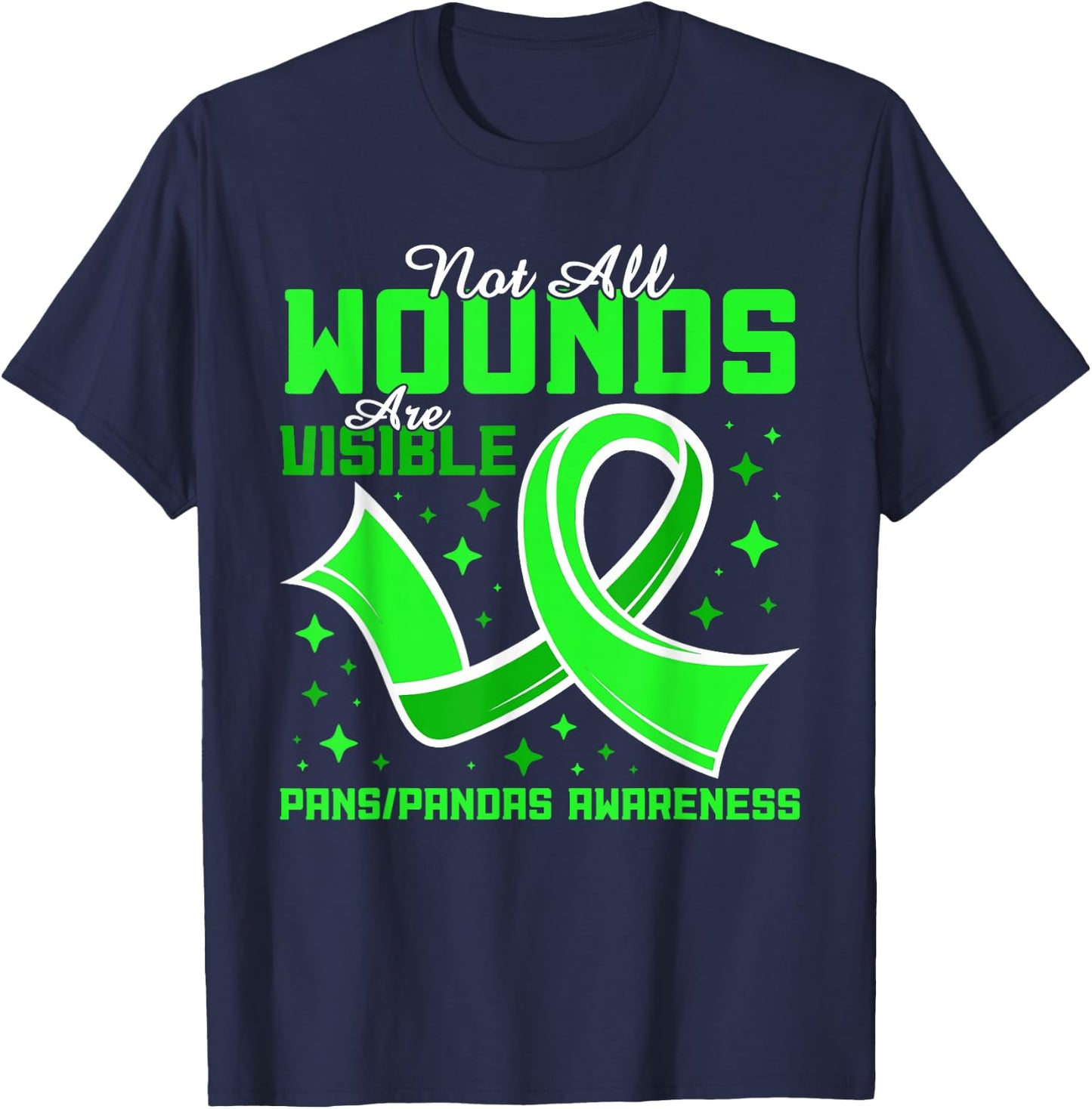 PANS-PANDAS Awareness Not All Wounds Are Visible T-Shirt - T-Shirt | Navy